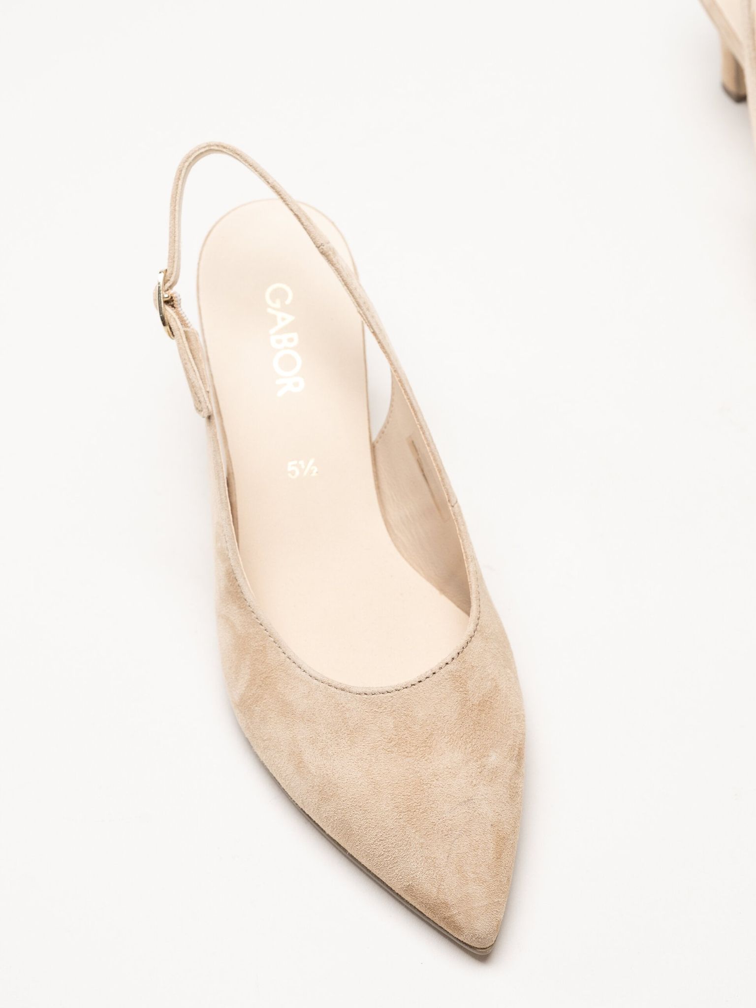 Gabor - Beige slingback pumps i mocka