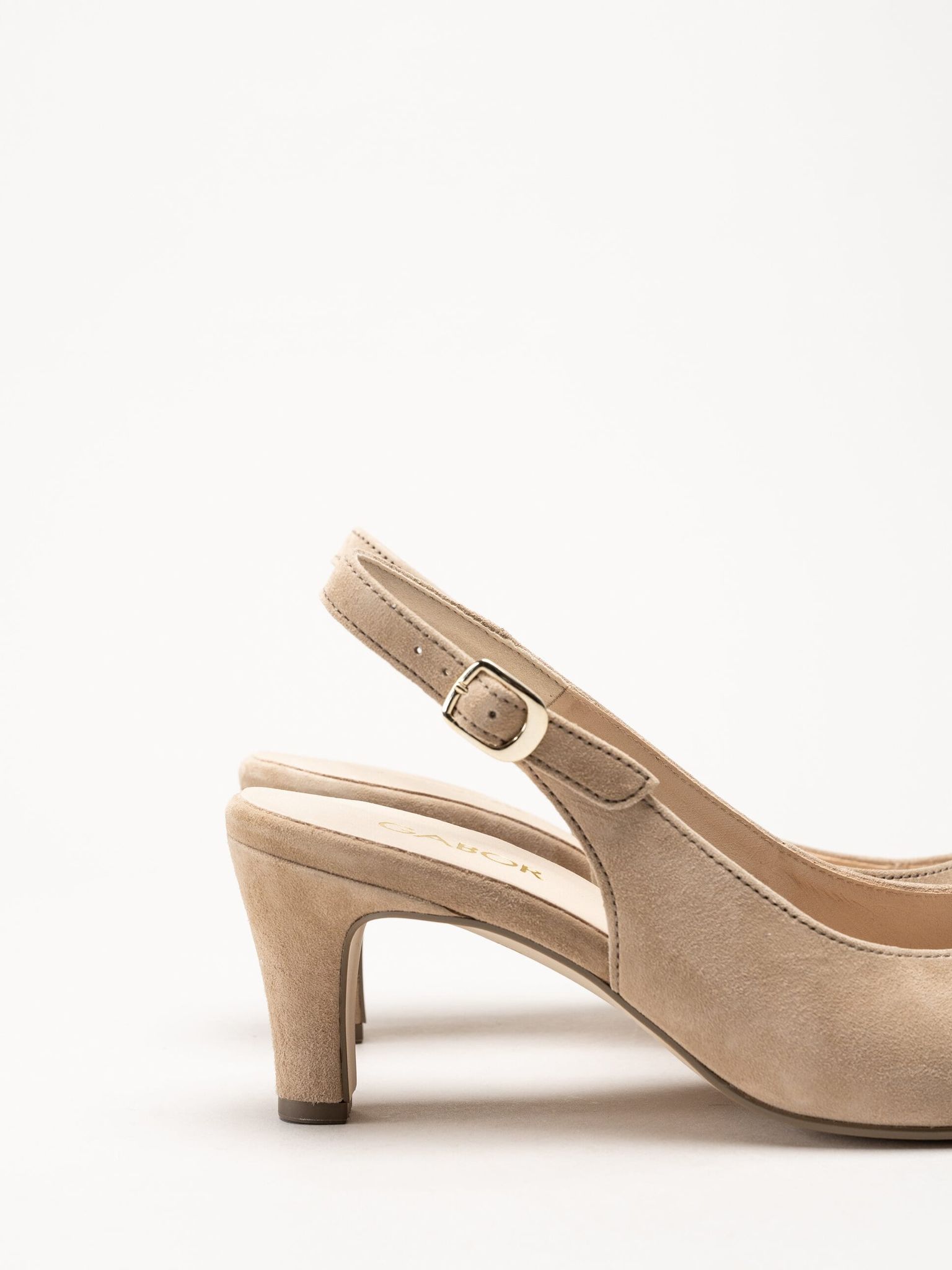 Gabor - Beige slingback pumps i mocka