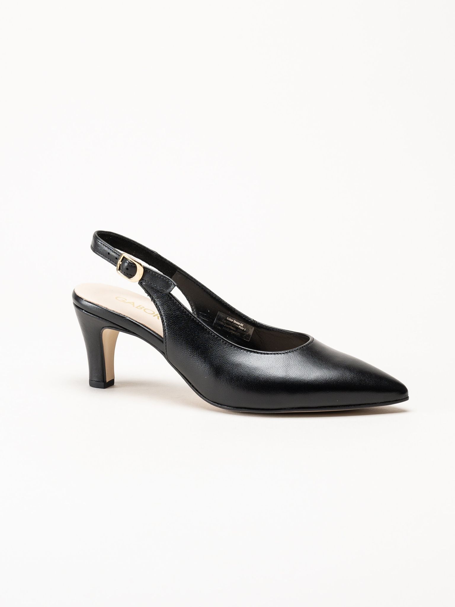 Gabor - Svarta slingback pumps i skinn