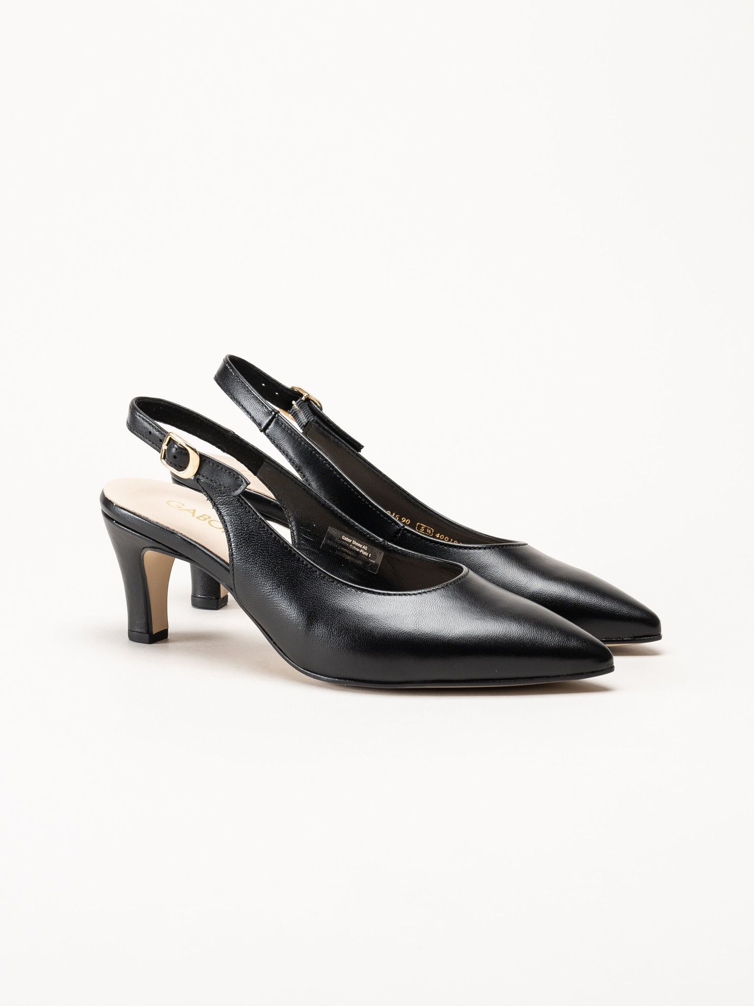 Gabor - Svarta slingback pumps i skinn