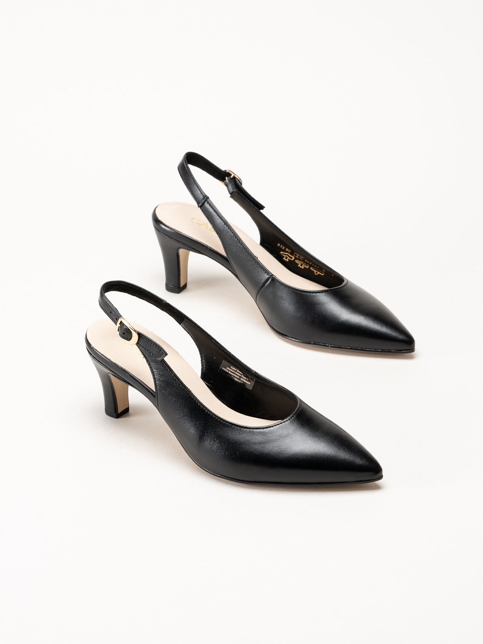 Gabor - Svarta slingback pumps i skinn