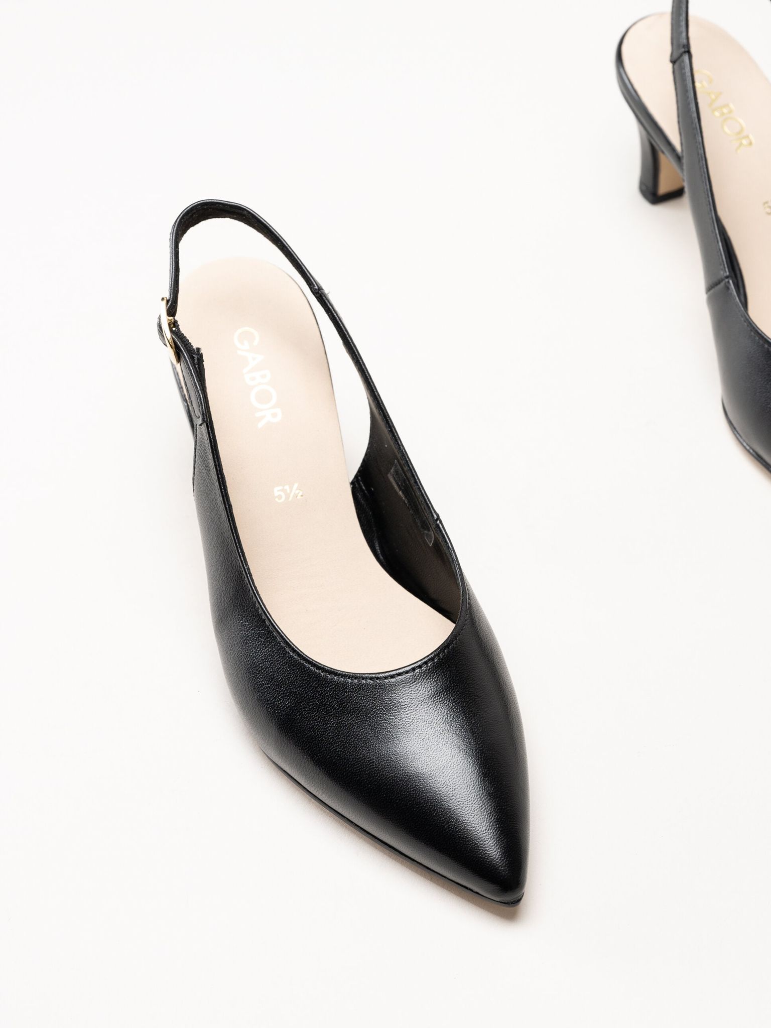 Gabor - Svarta slingback pumps i skinn