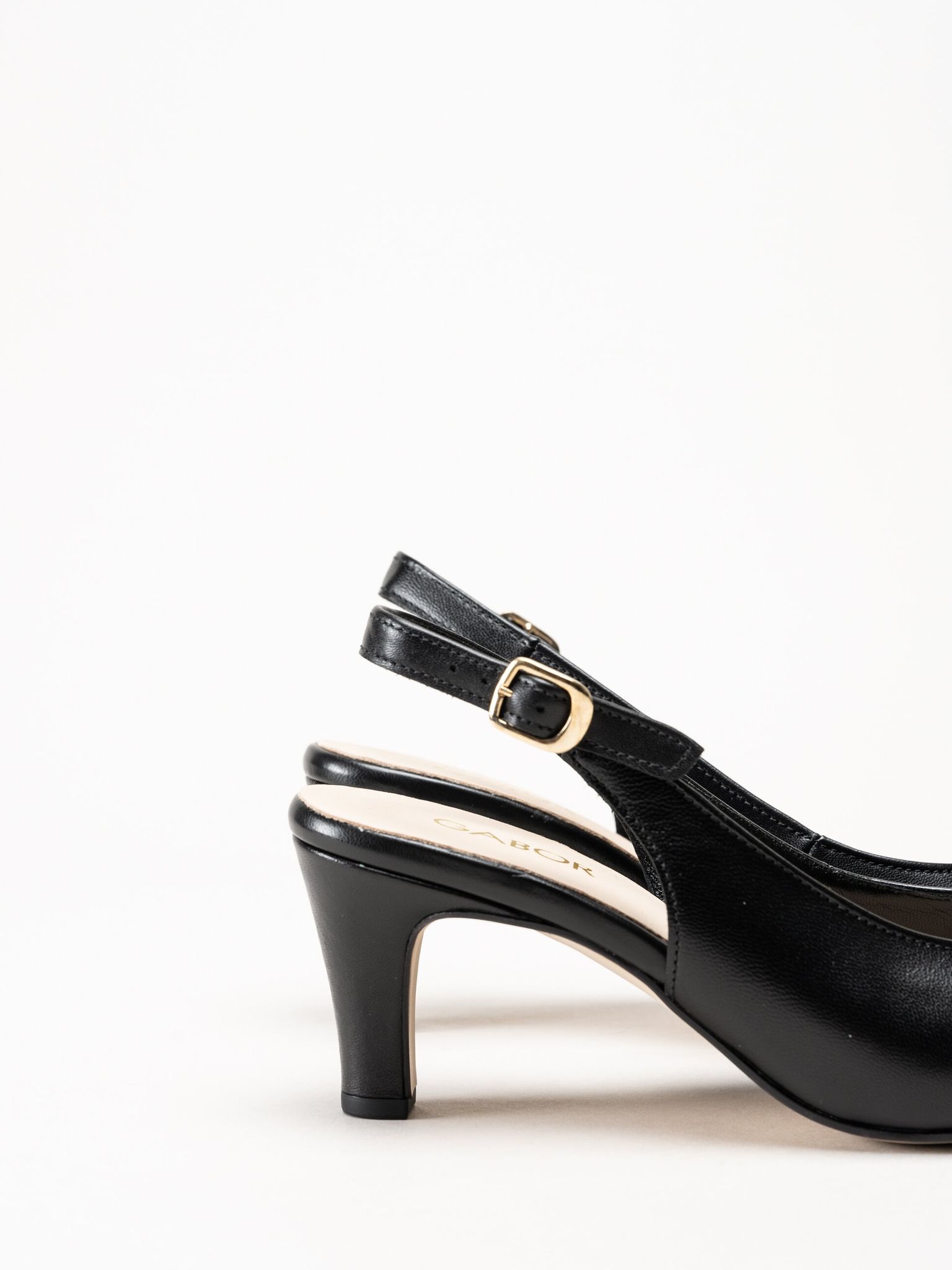 Gabor - Svarta slingback pumps i skinn