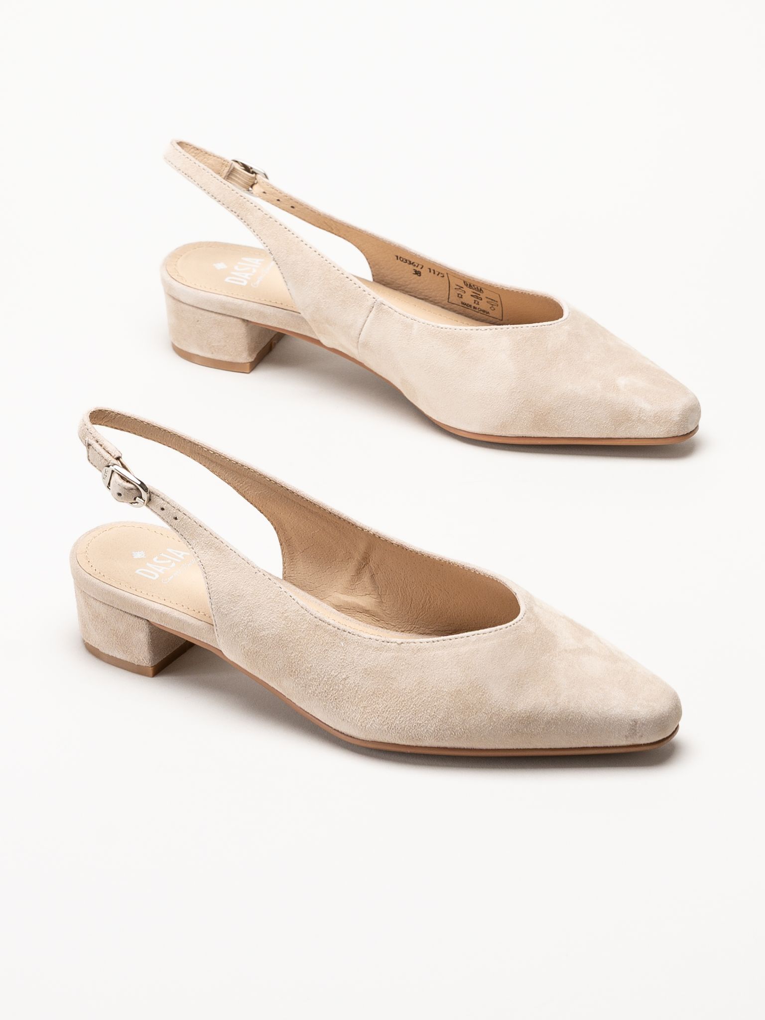 Dasia - Verbena - Beige slingback pumps i mocka