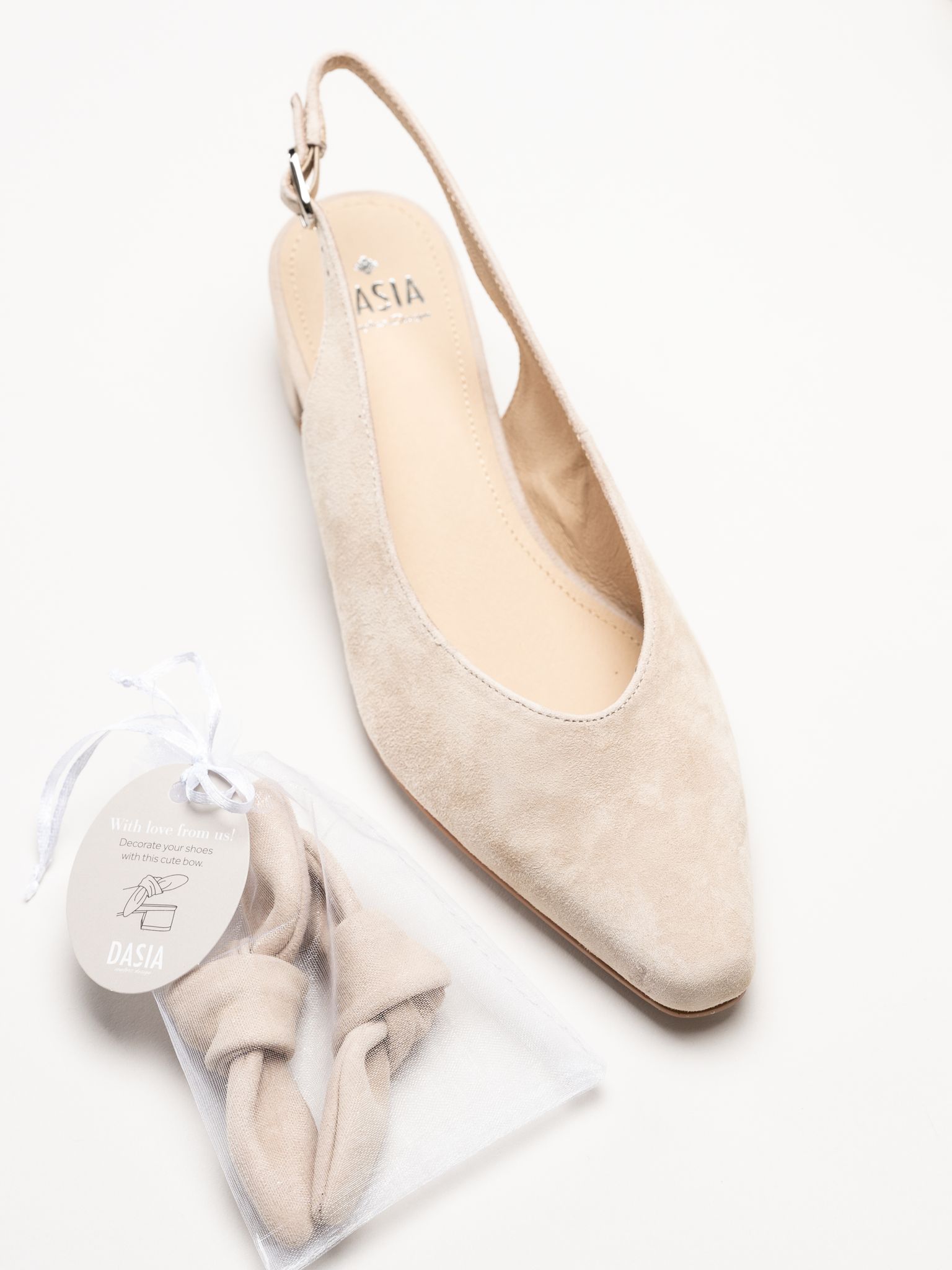 Dasia - Verbena - Beige slingback pumps i mocka