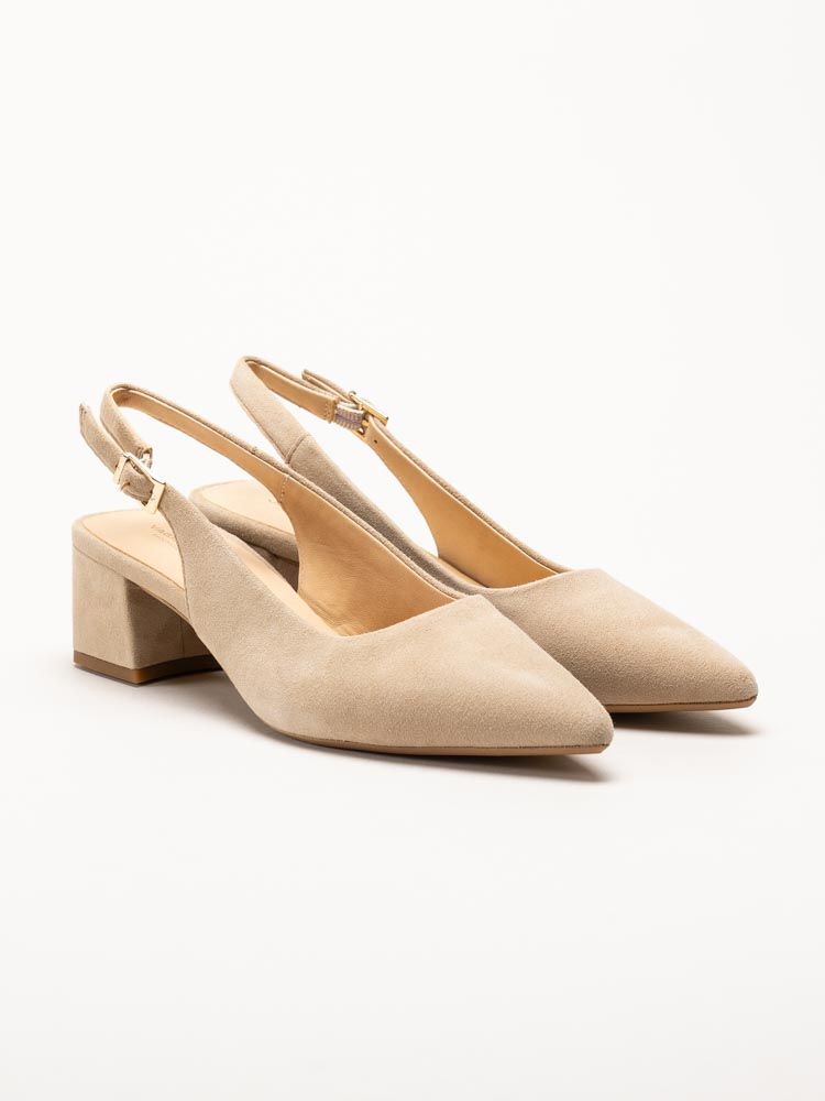 Vagabond - Marta - Beige slingback pumps i mocka