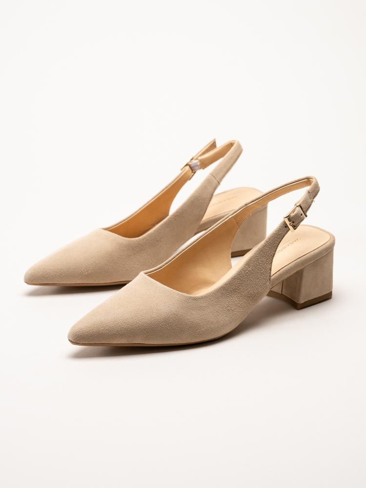 Vagabond - Marta - Beige slingback pumps i mocka