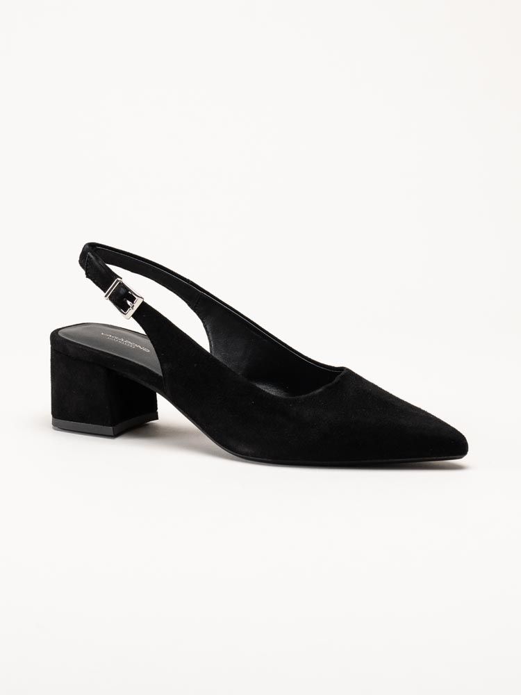 Vagabond - Marta - Svarta slingback pumps i mocka