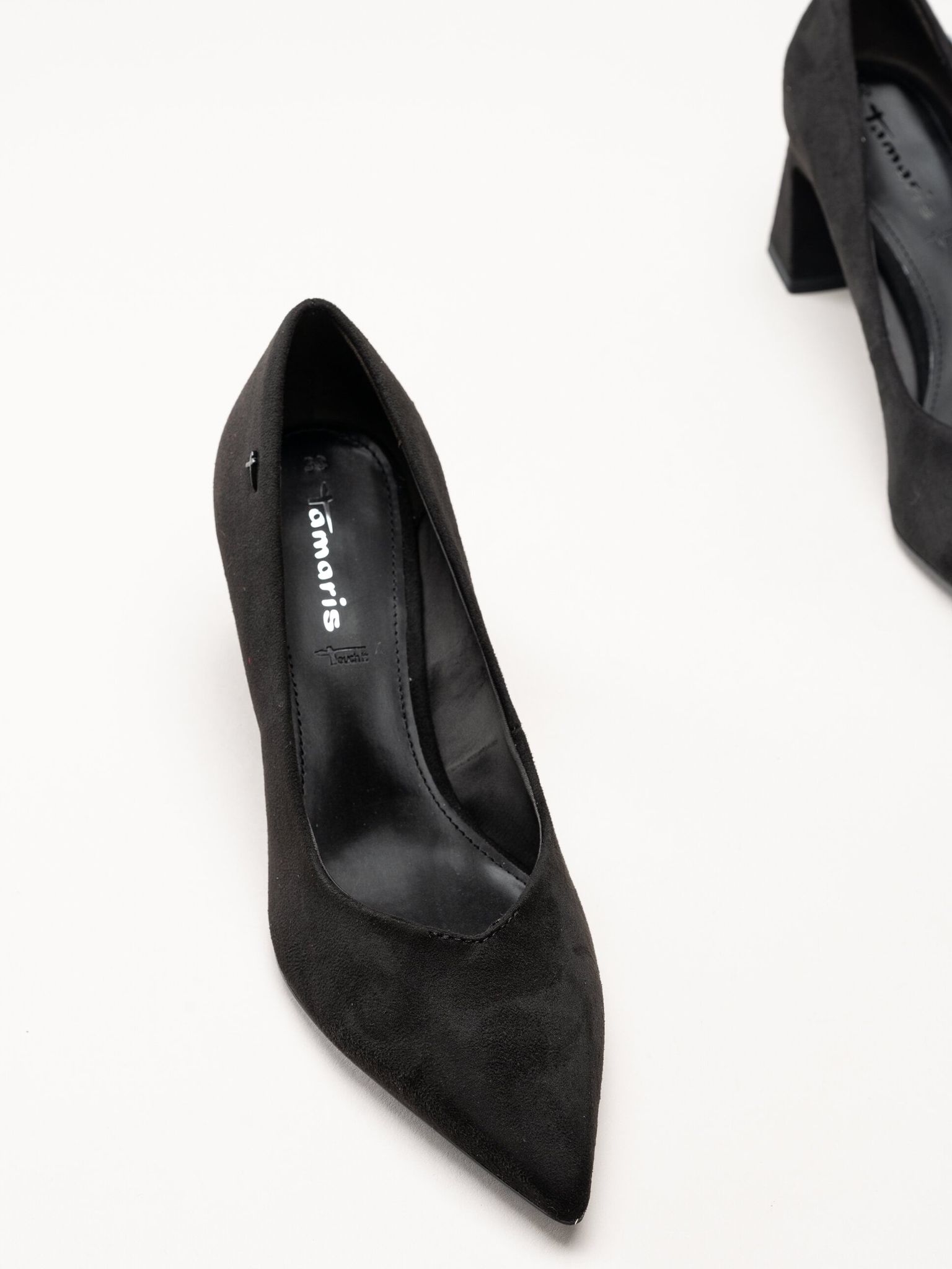 Tamaris - Svarta pumps i mockaimitation