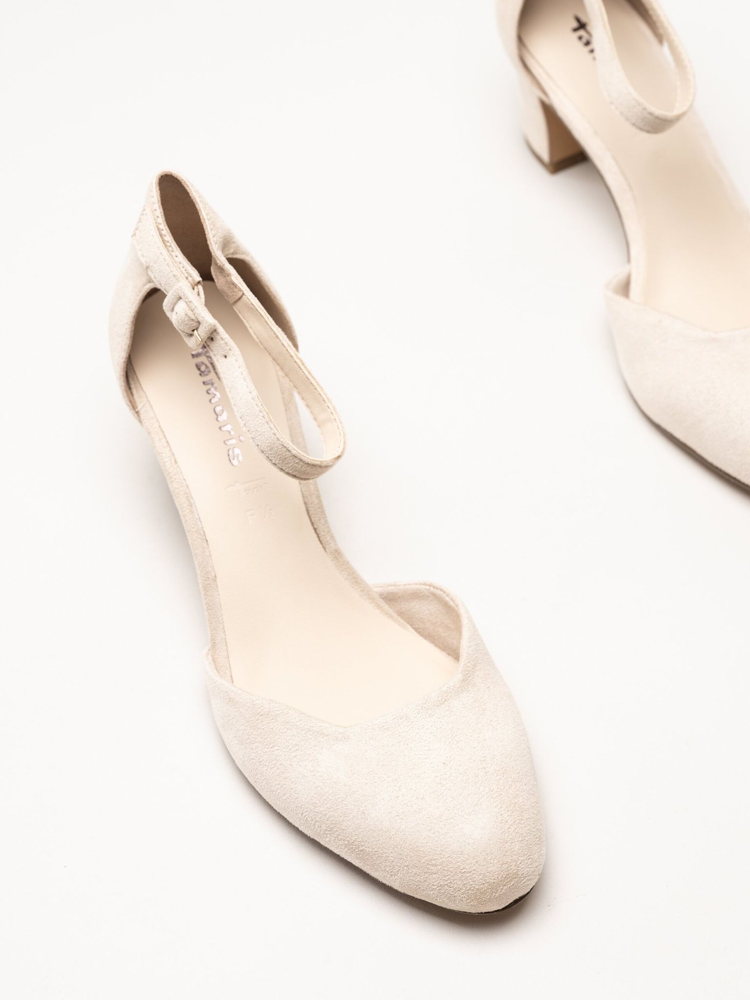 Tamaris - Beige pumps med ankelsleif
