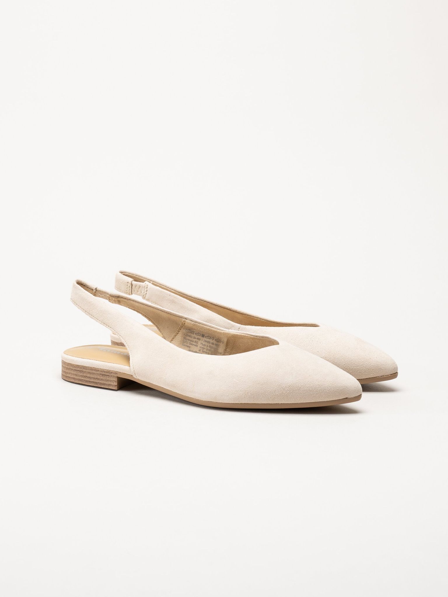 Tamaris - Beige slingback pumps i mocka
