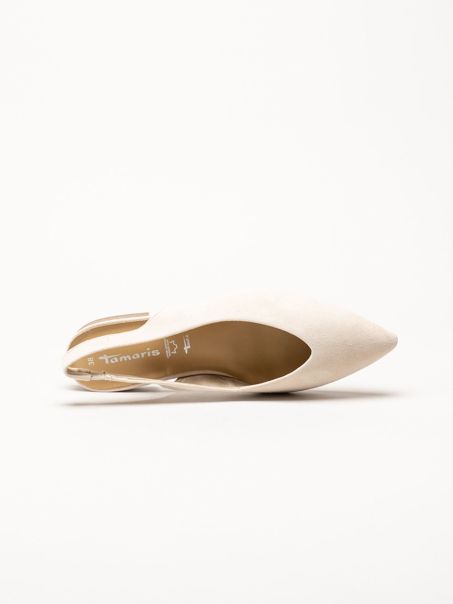 Tamaris - Beige slingback pumps i mocka