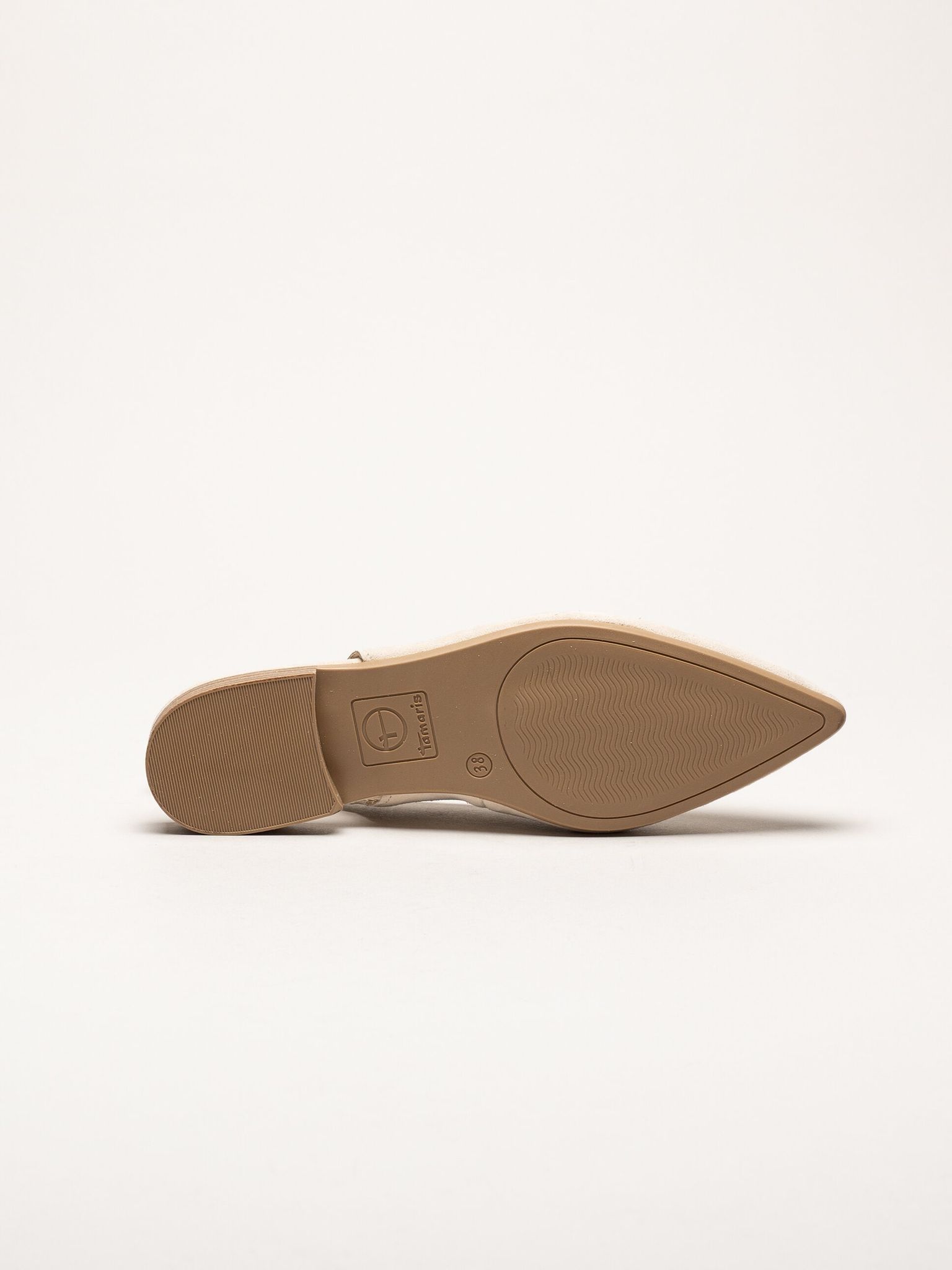 Tamaris - Beige slingback pumps i mocka