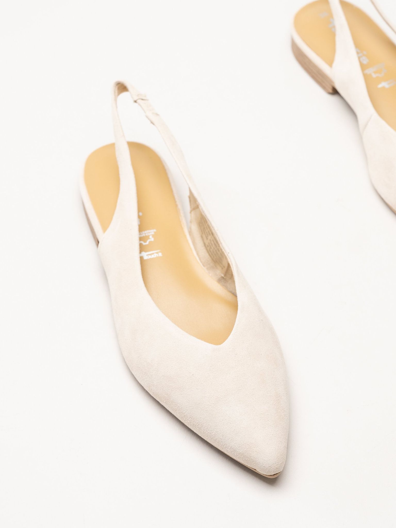 Tamaris - Beige slingback pumps i mocka