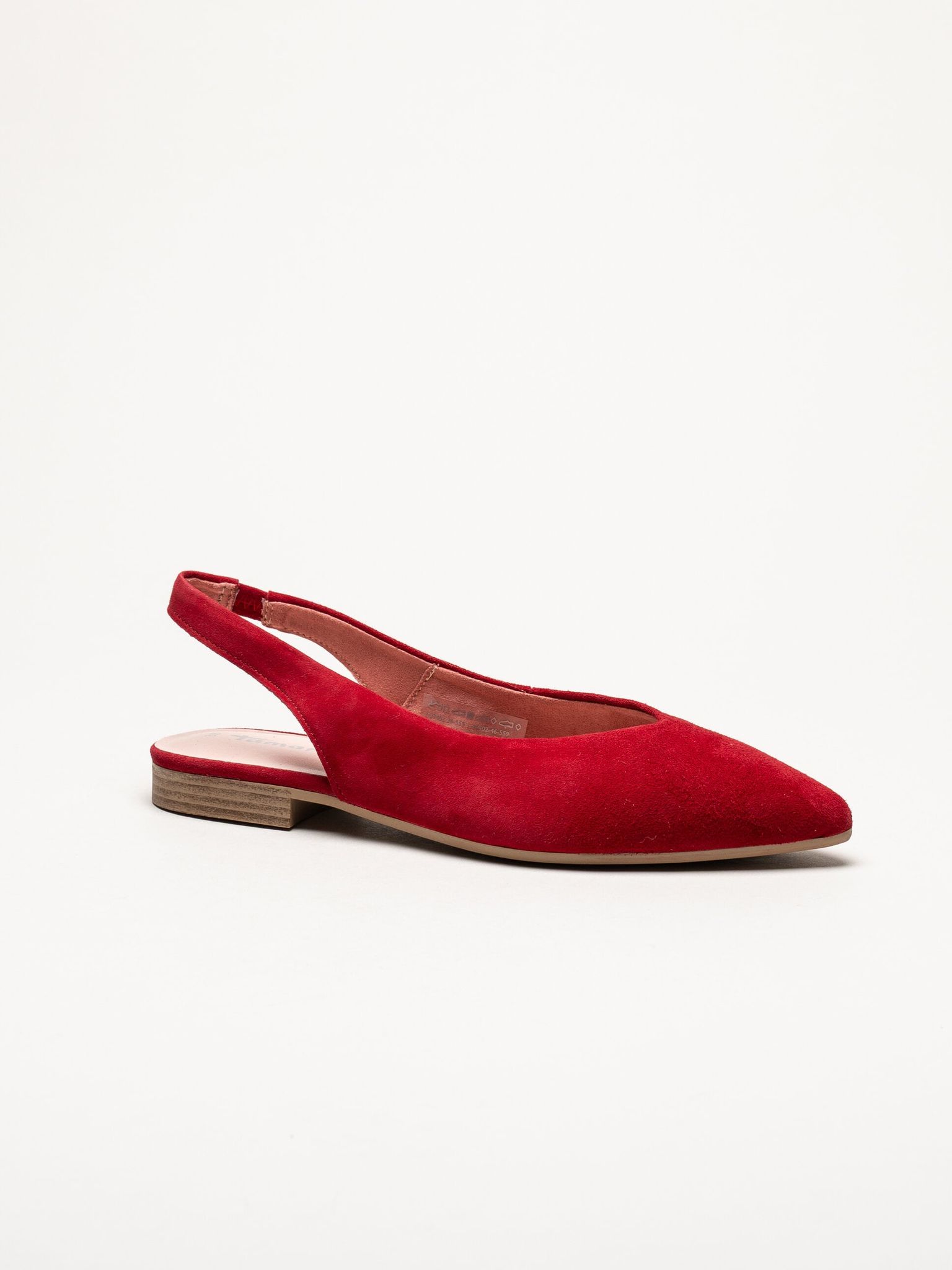 Tamaris - Röda slingback pumps i mocka