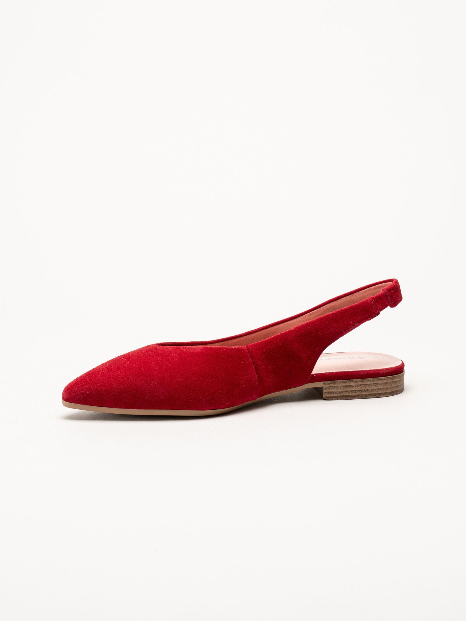 Tamaris - Röda slingback pumps i mocka