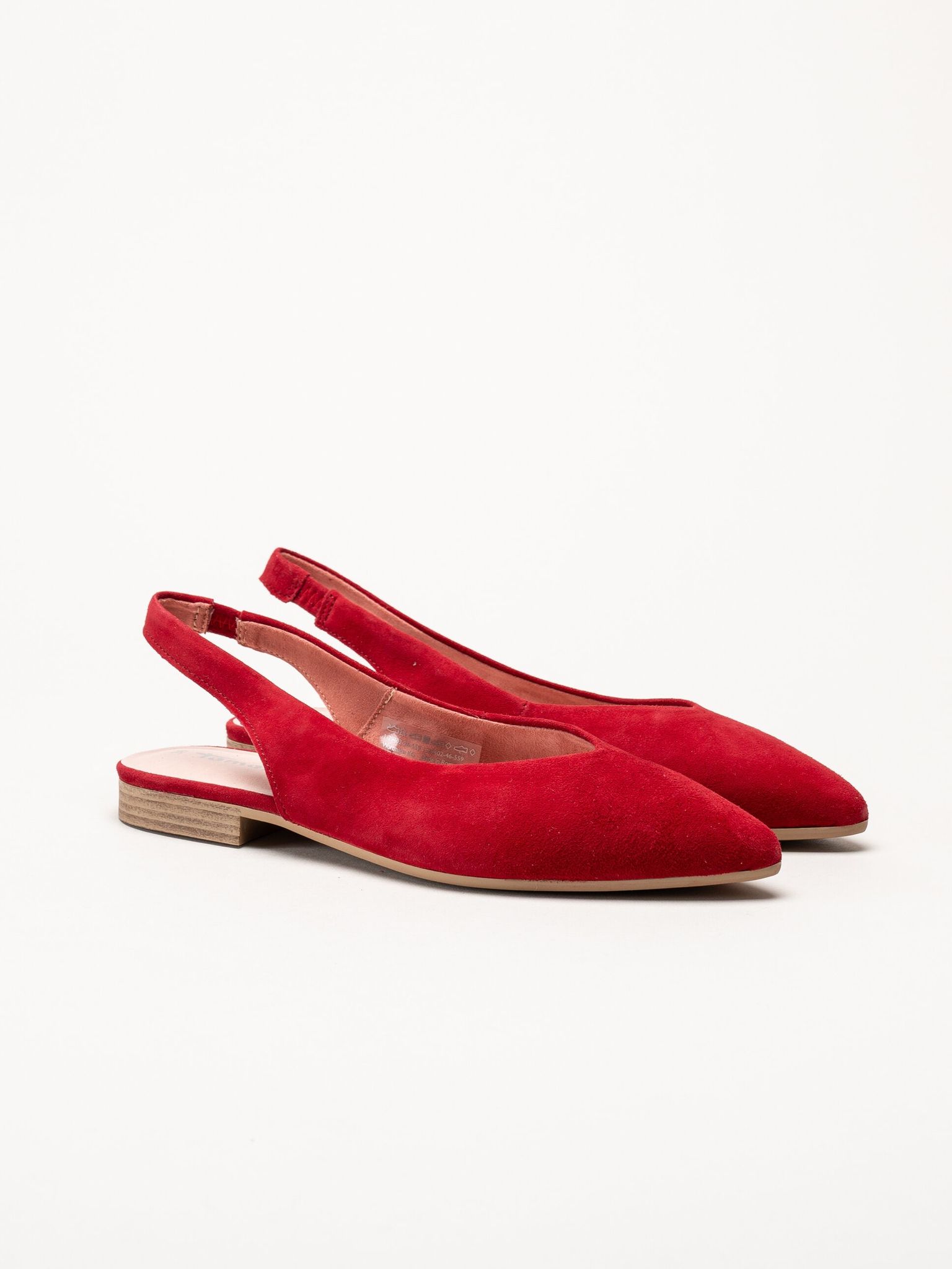 Tamaris - Röda slingback pumps i mocka