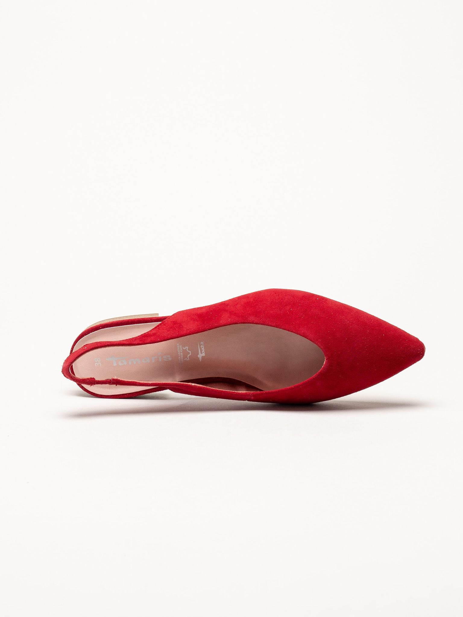 Tamaris - Röda slingback pumps i mocka