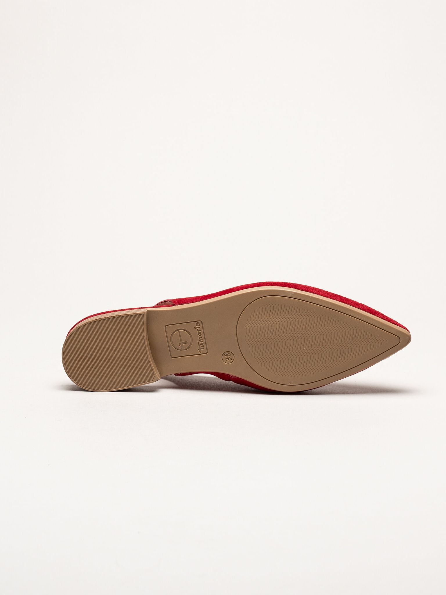 Tamaris - Röda slingback pumps i mocka