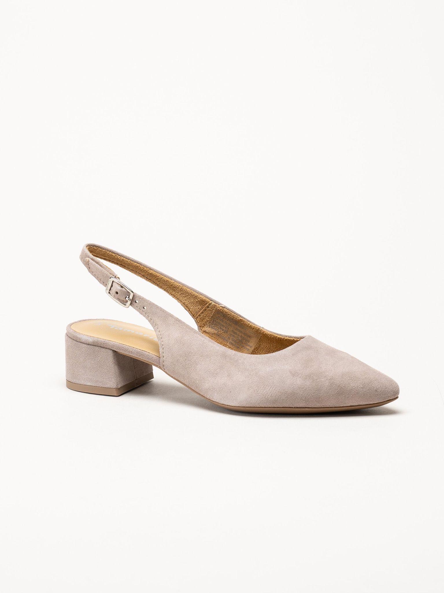 Tamaris - Beige slingback pumps i mocka