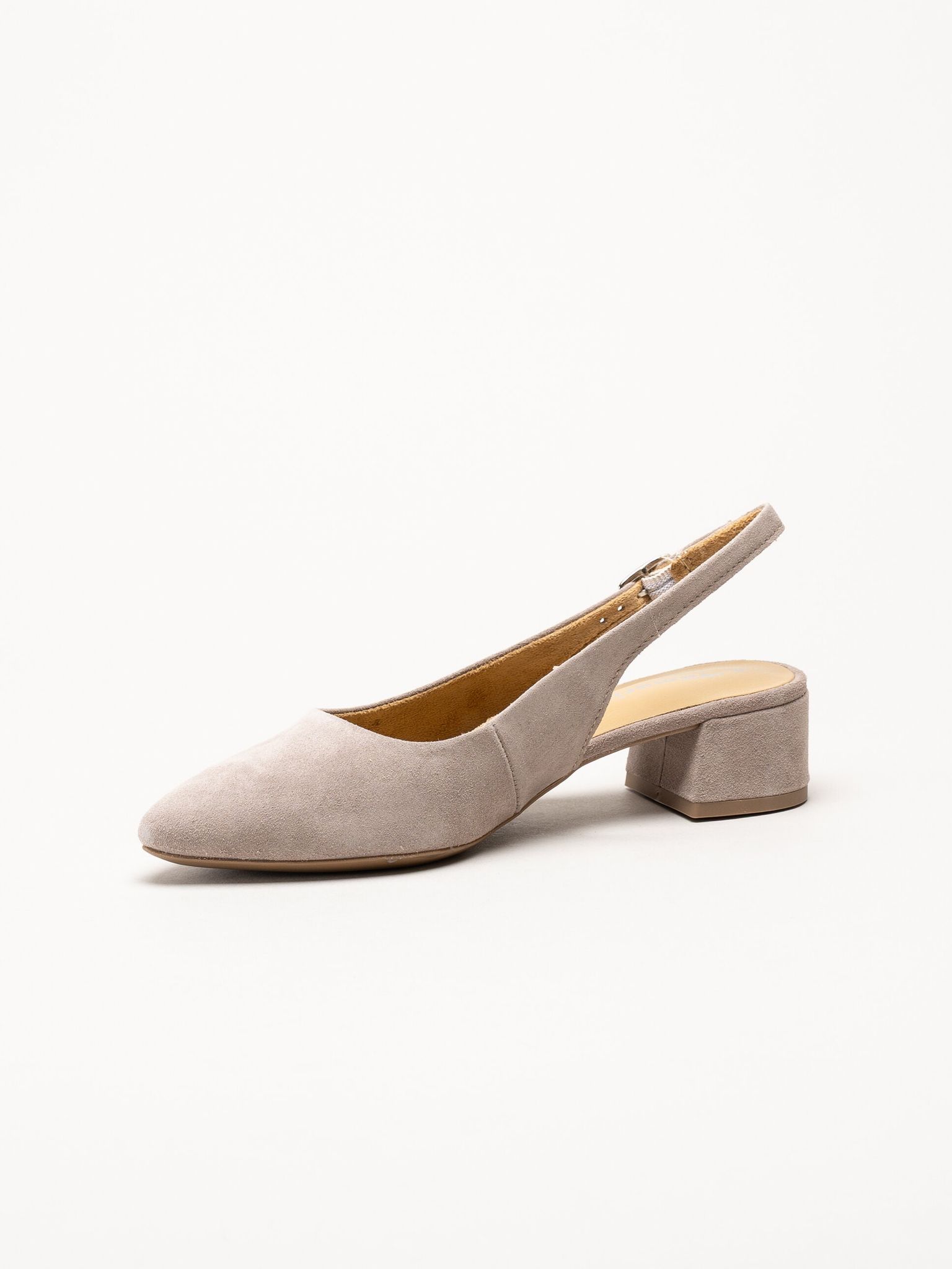 Tamaris - Beige slingback pumps i mocka