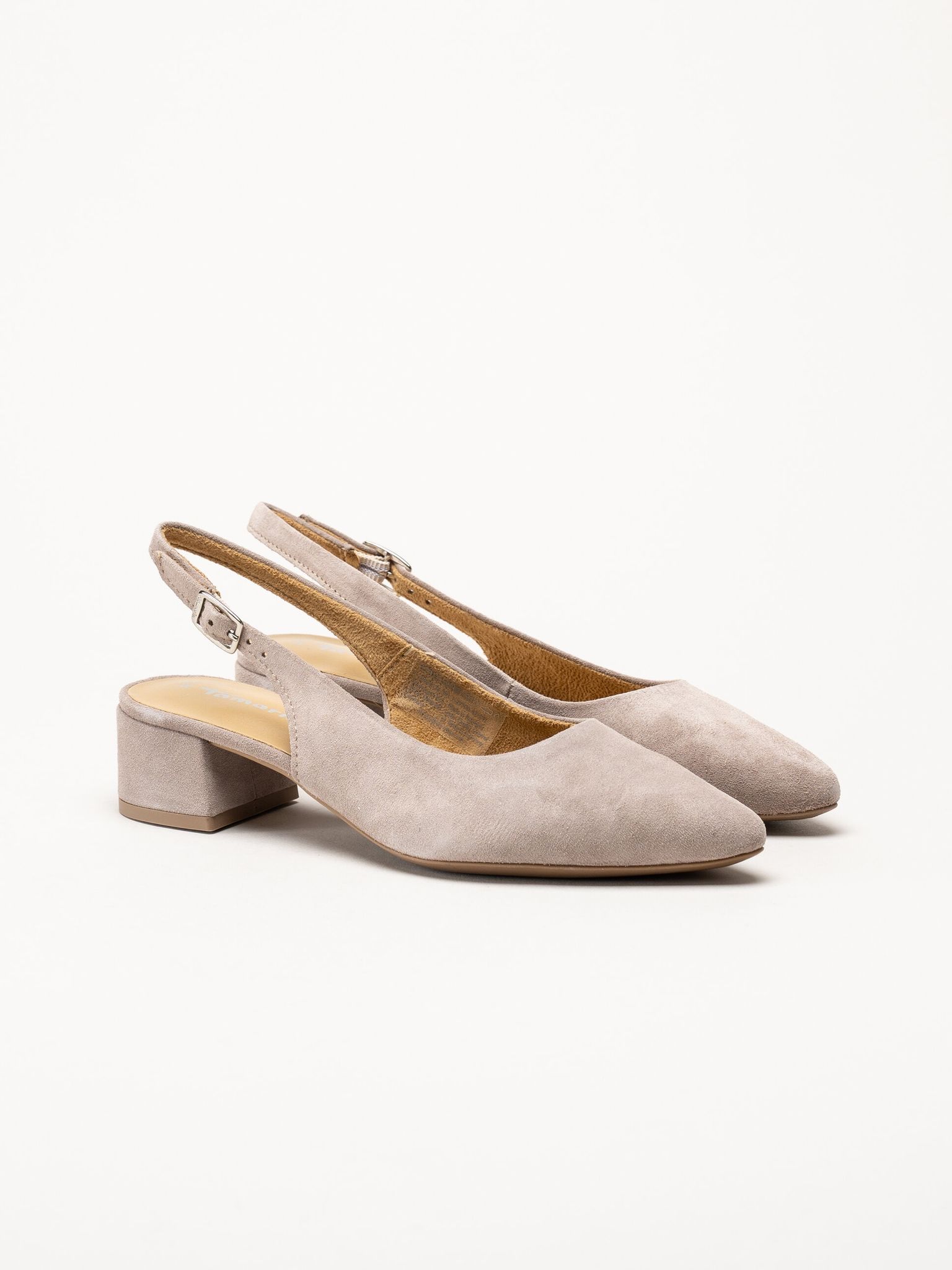 Tamaris - Beige slingback pumps i mocka