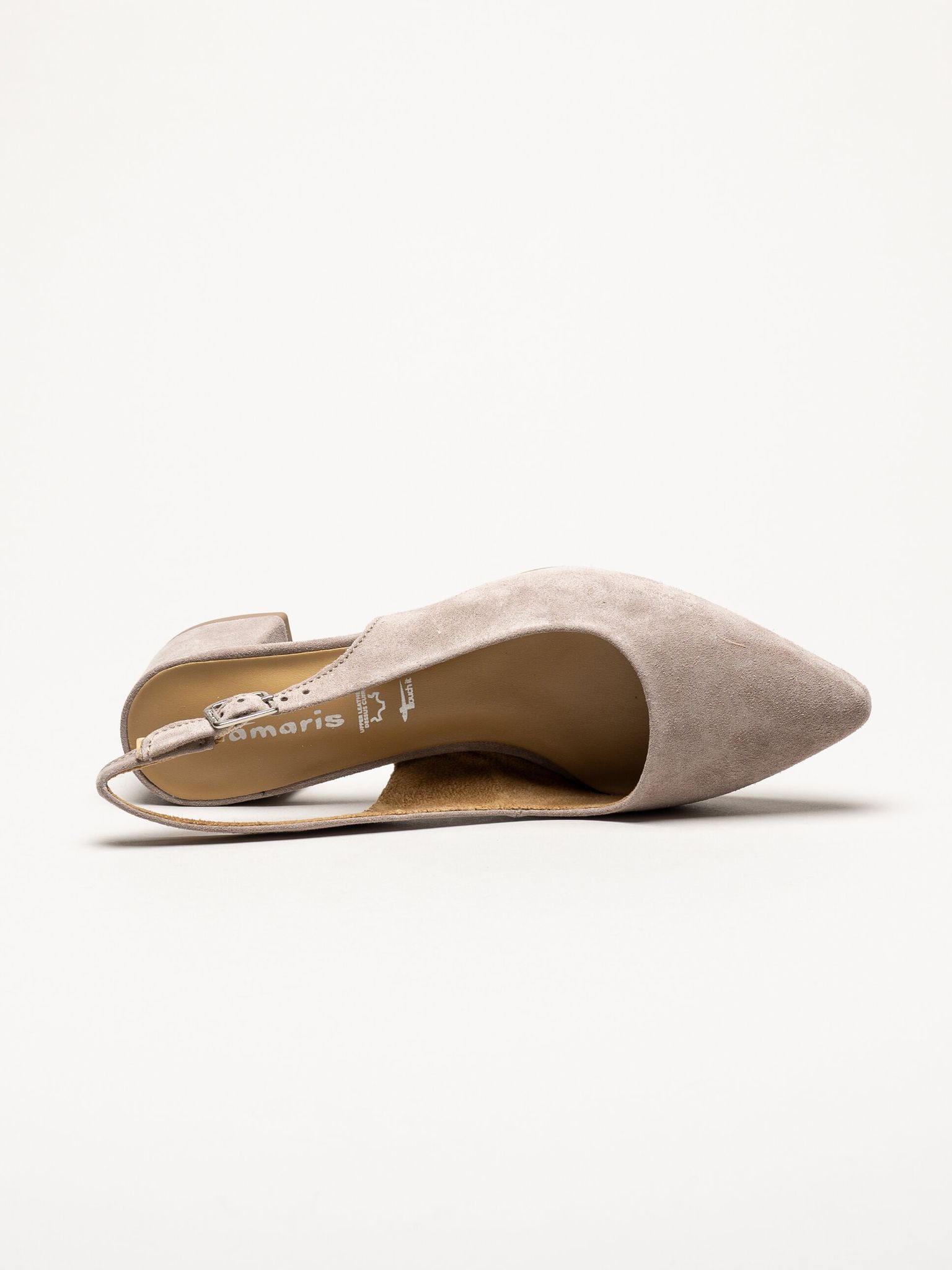 Tamaris - Beige slingback pumps i mocka