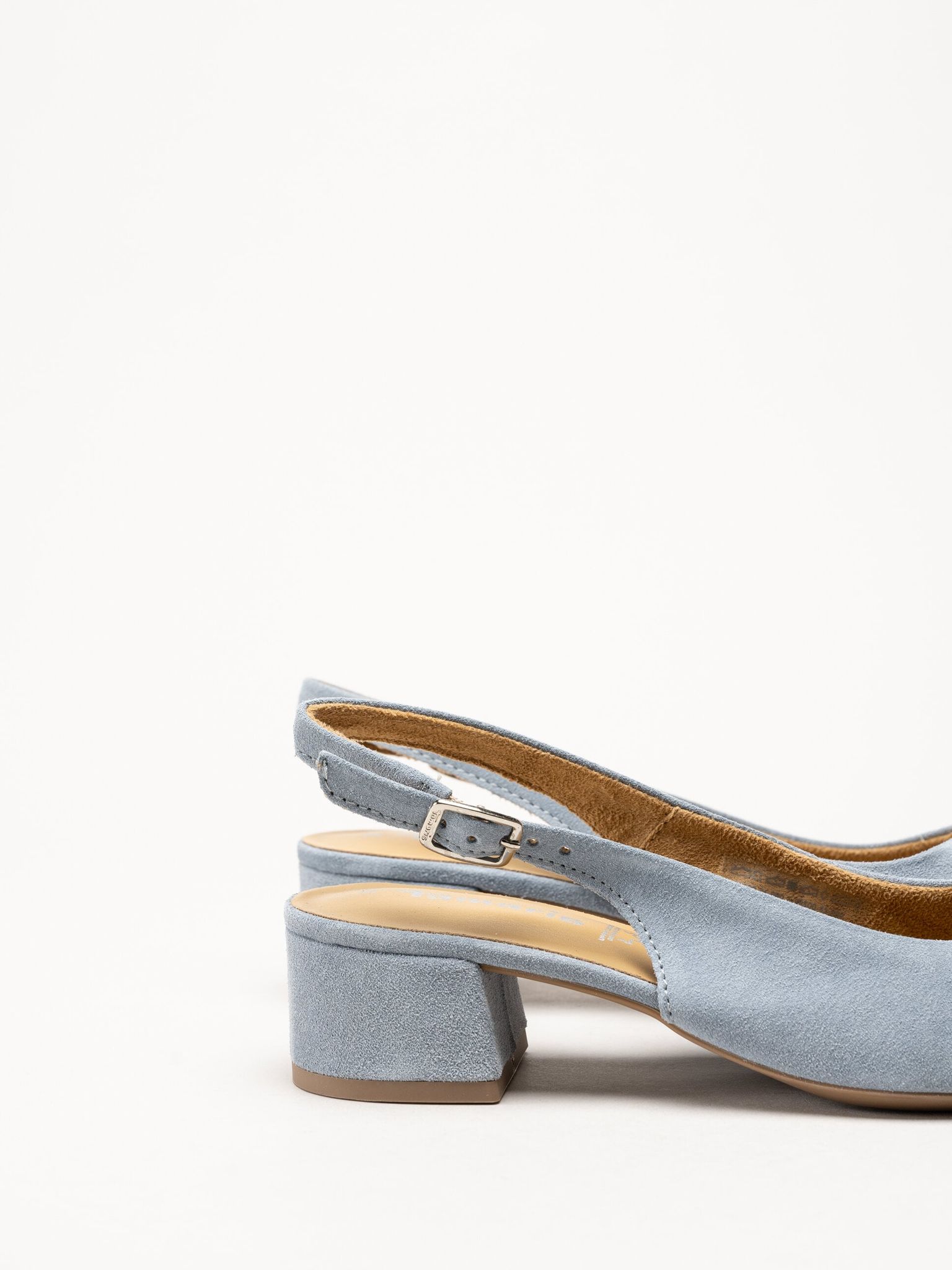 Tamaris - Ljusblå slingback pumps i mocka