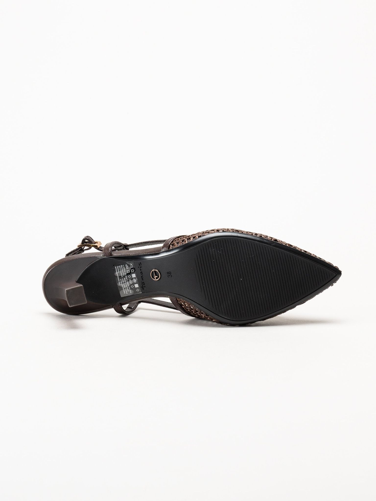 Tamaris - Mörkbruna slingback pumps