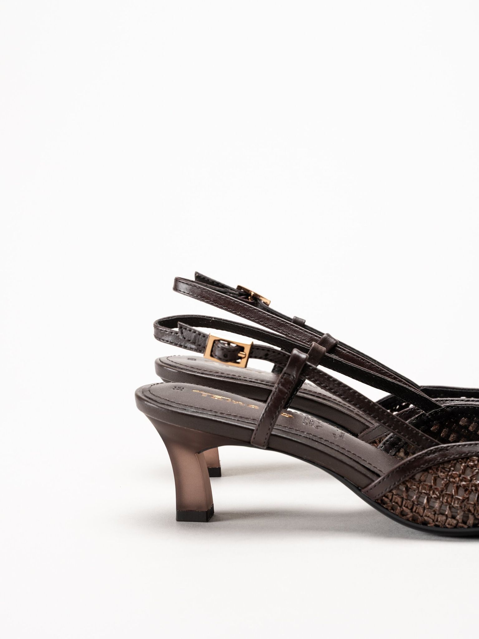 Tamaris - Mörkbruna slingback pumps