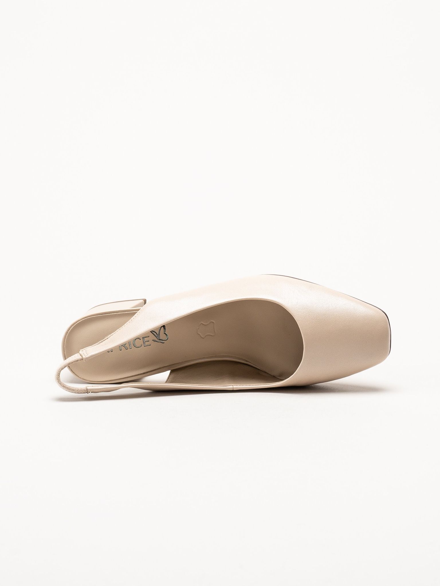 Caprice - Beige slingback pumps i skinn