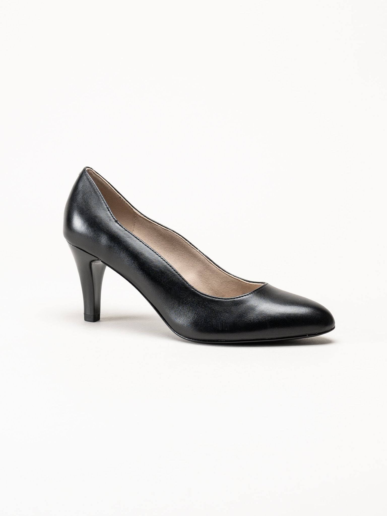 Caprice - Svarta pumps i skinn