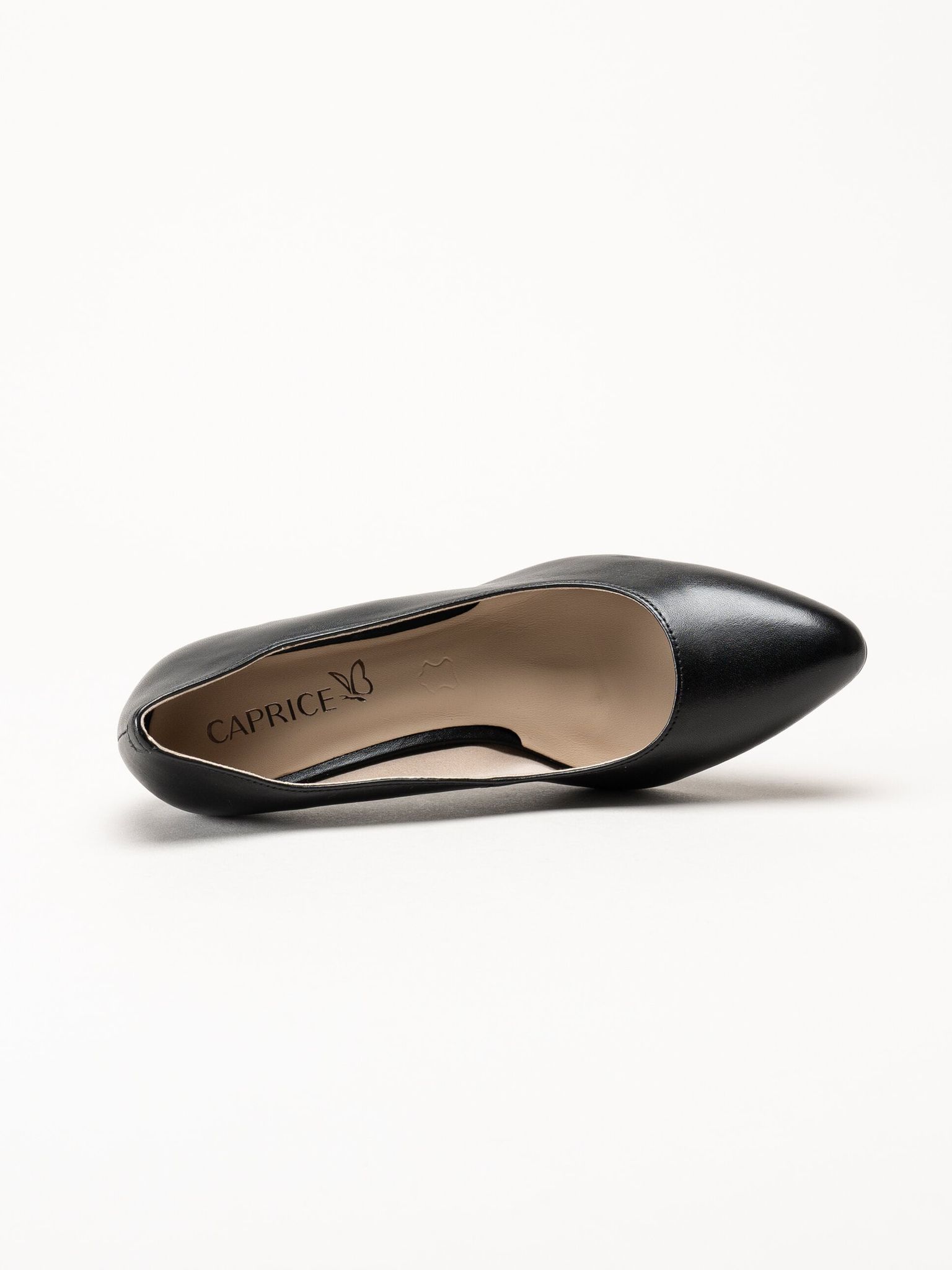 Caprice - Svarta pumps i skinn