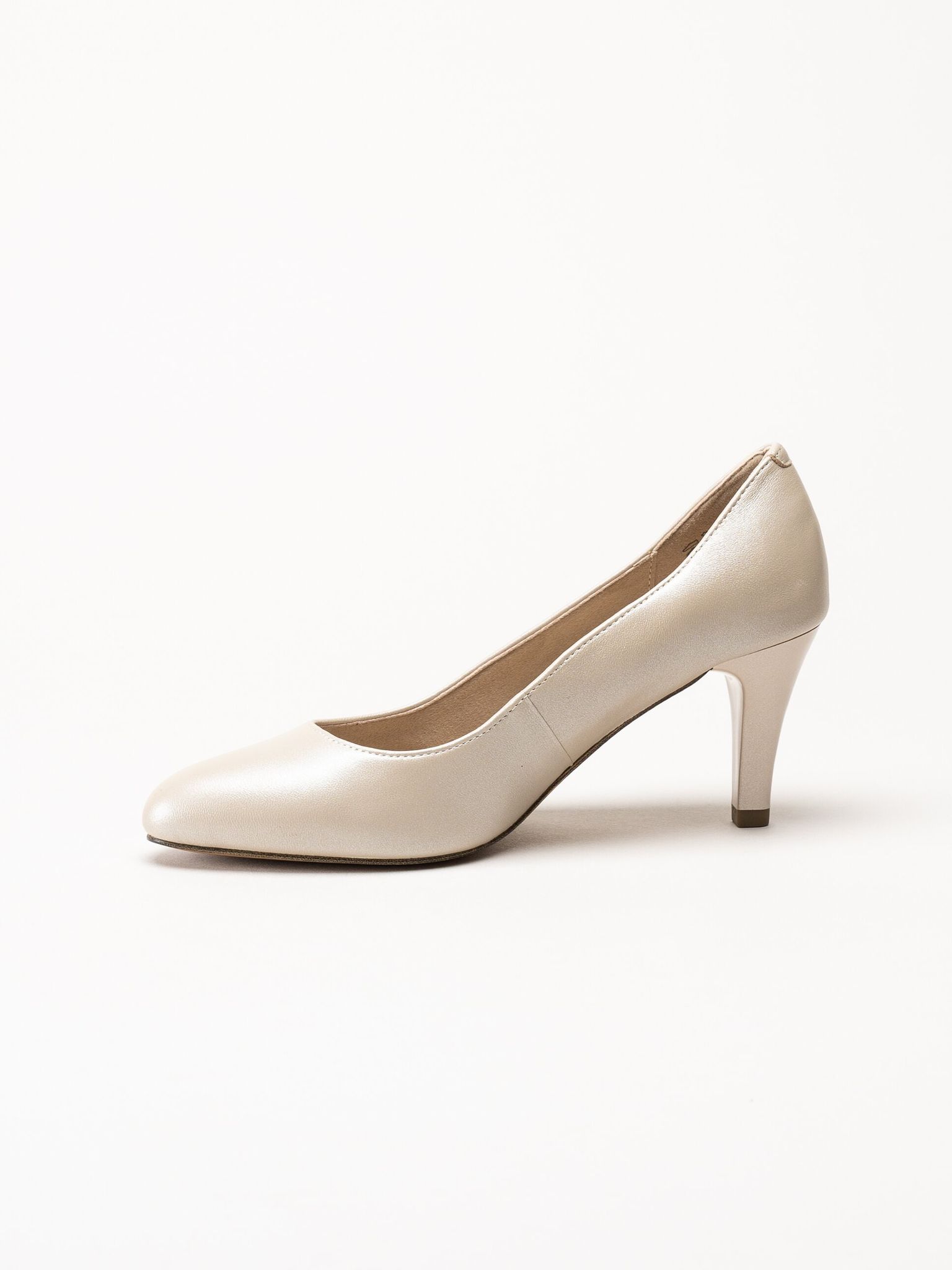 Caprice - Beige pumps i skinn
