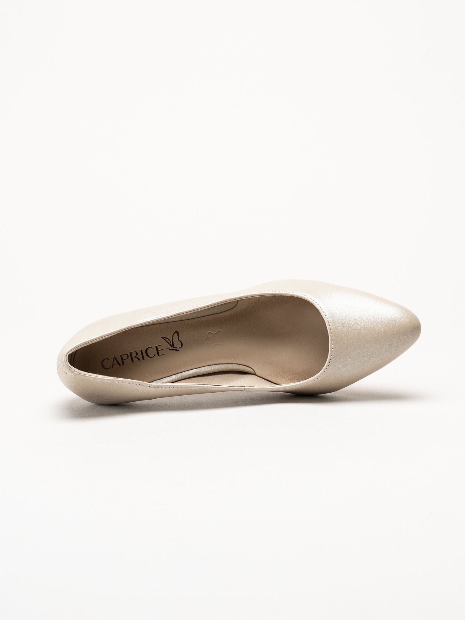 Caprice - Beige pumps i skinn
