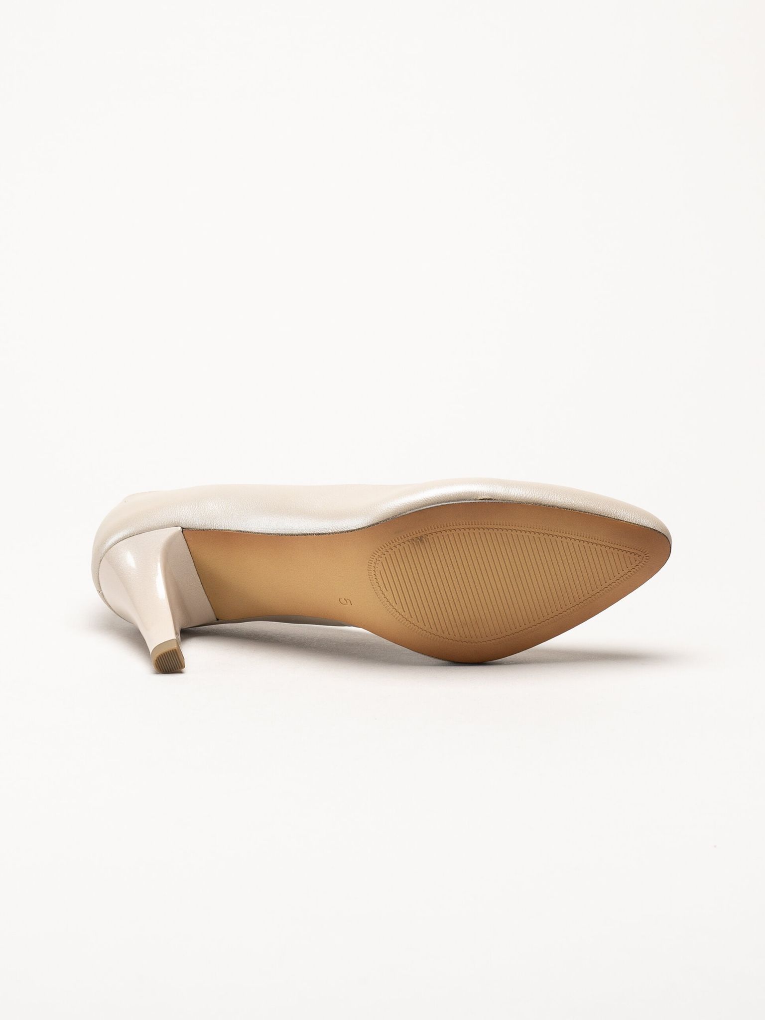 Caprice - Beige pumps i skinn