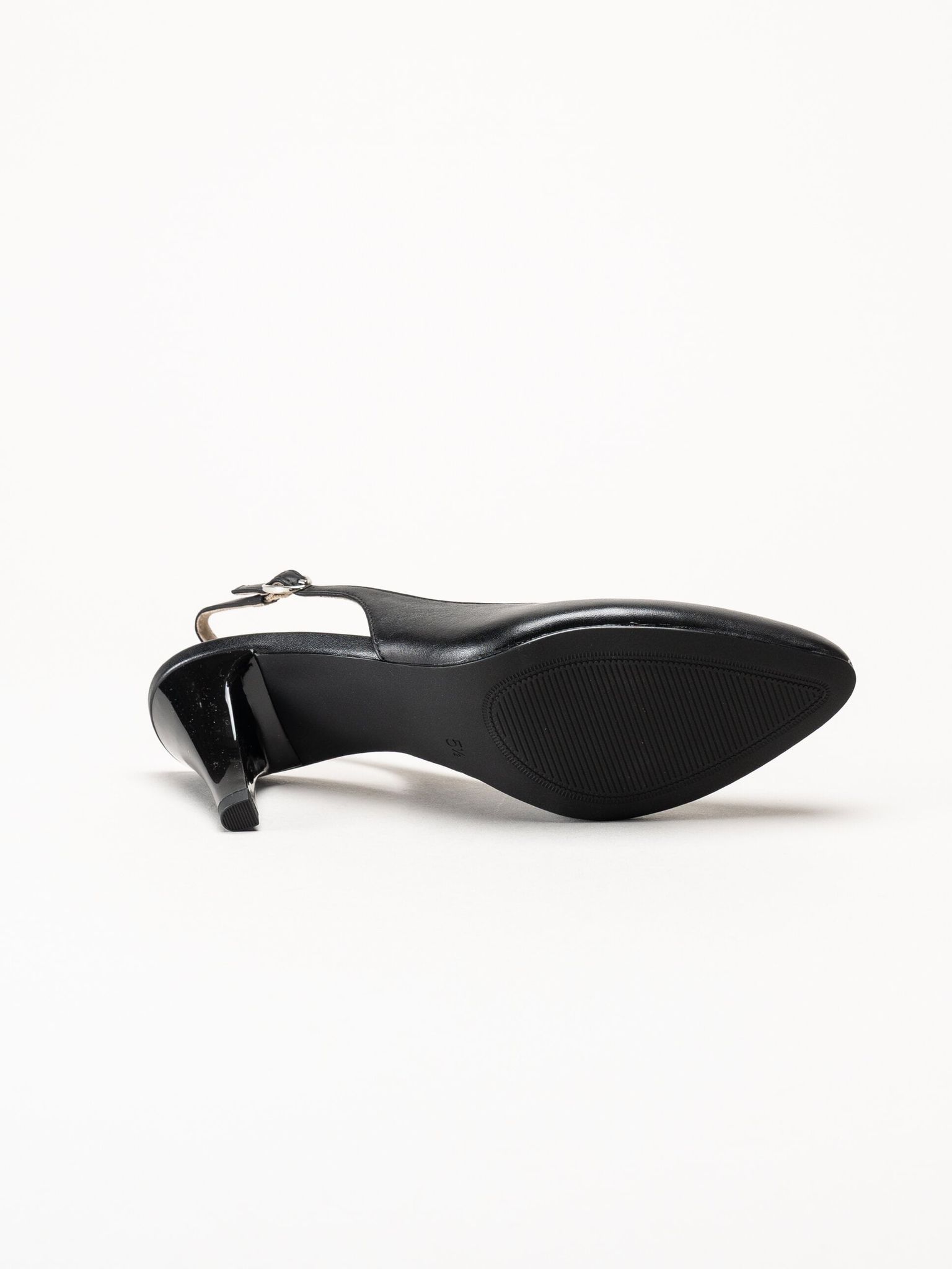 Caprice - Svarta slingback pumps i skinn