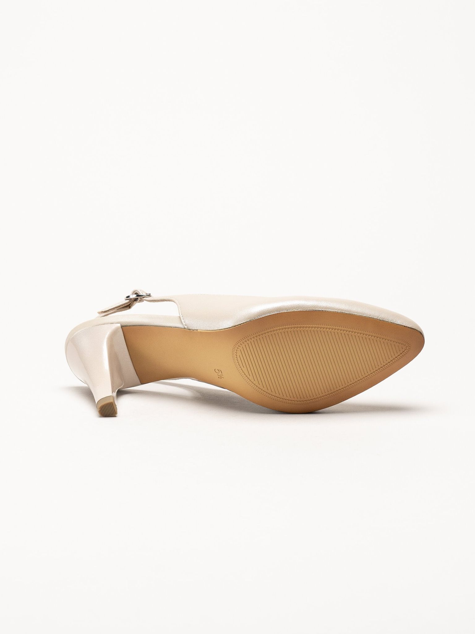 Caprice - Beige slingback pumps i skinn