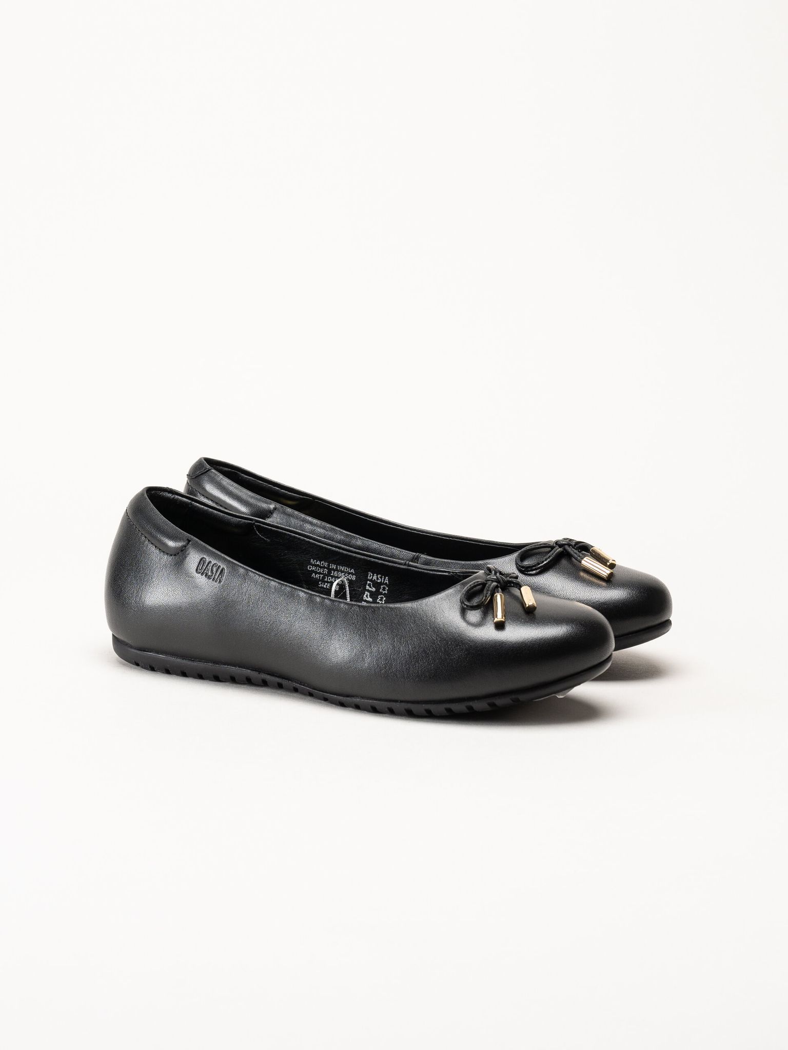 Dasia - Line - Svarta ballerinaskor i skinn