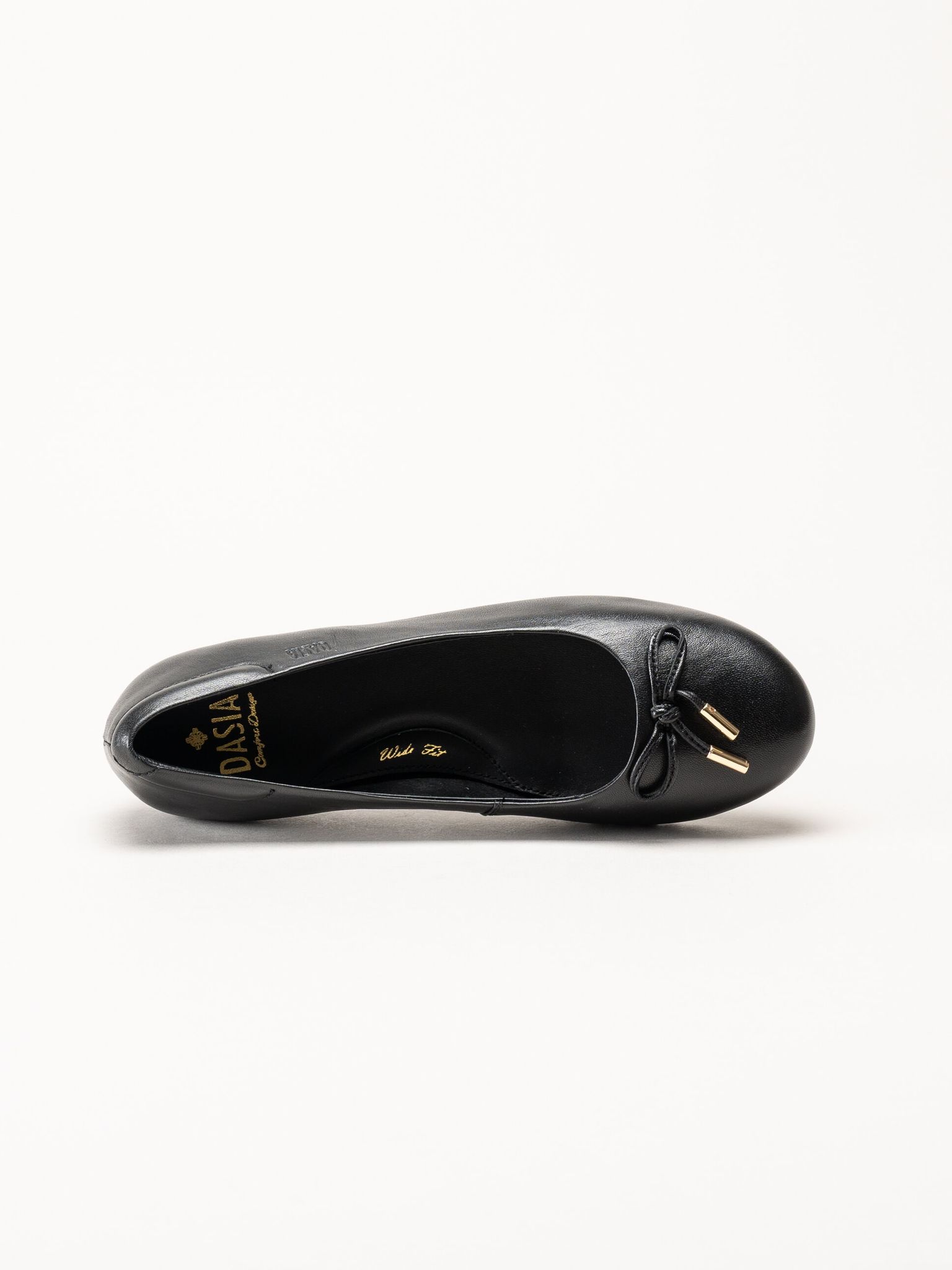 Dasia - Line - Svarta ballerinaskor i skinn