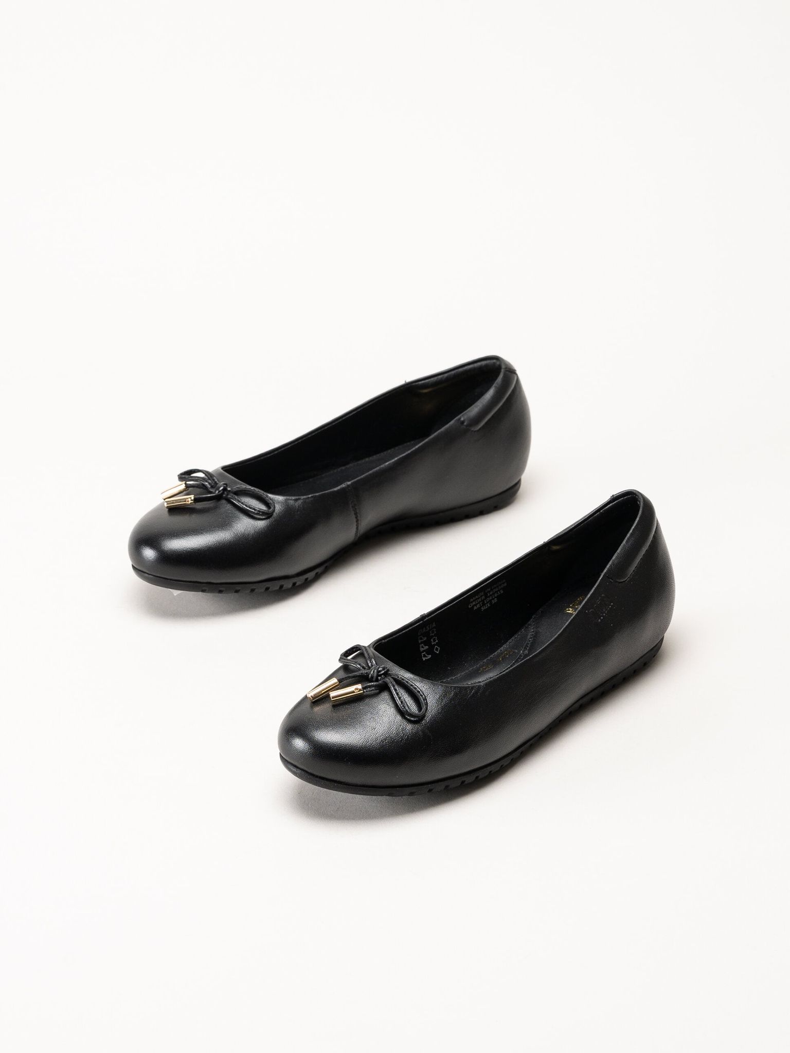 Dasia - Line - Svarta ballerinaskor i skinn