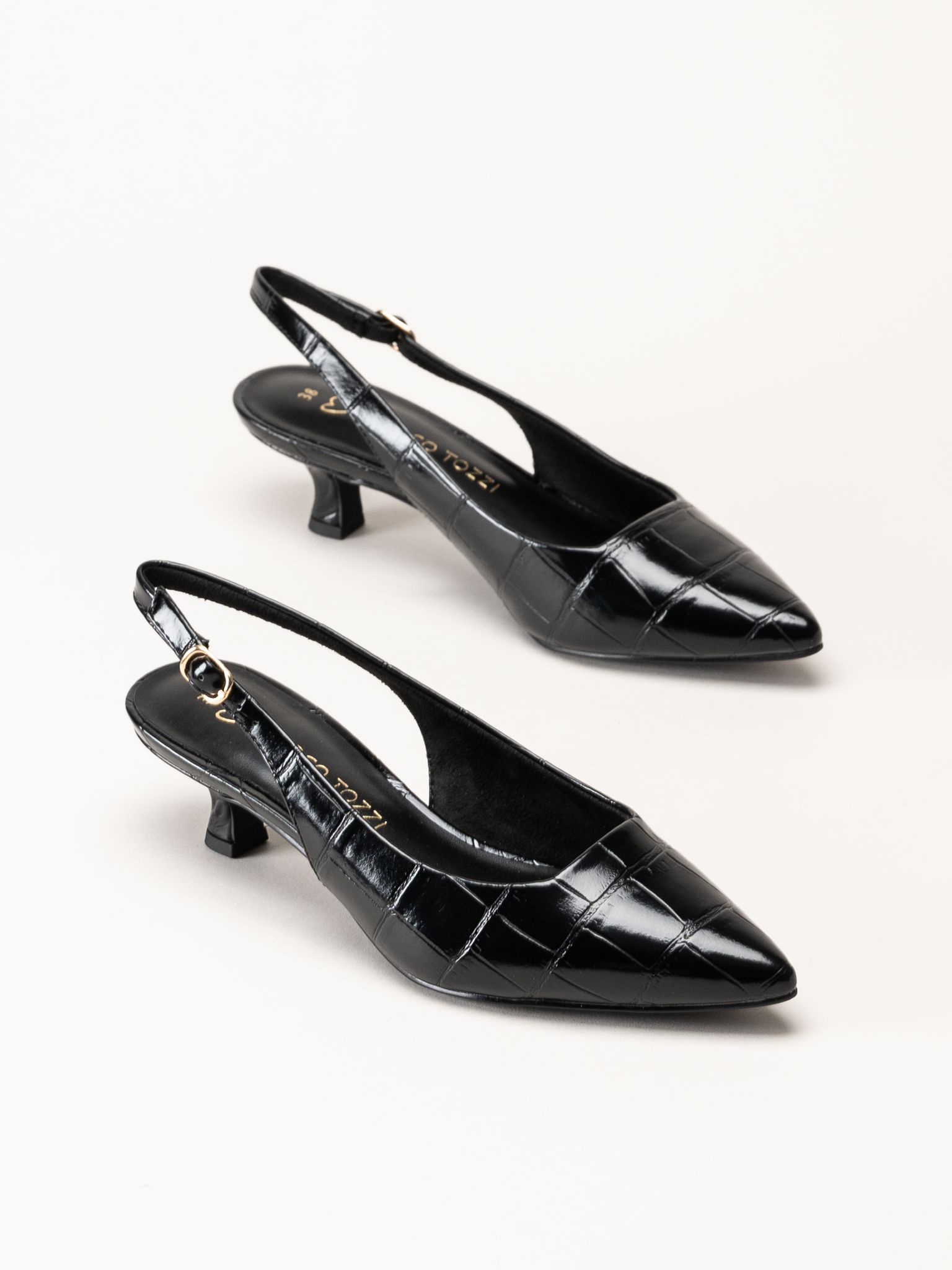Marco Tozzi - Svarta slingback pumps