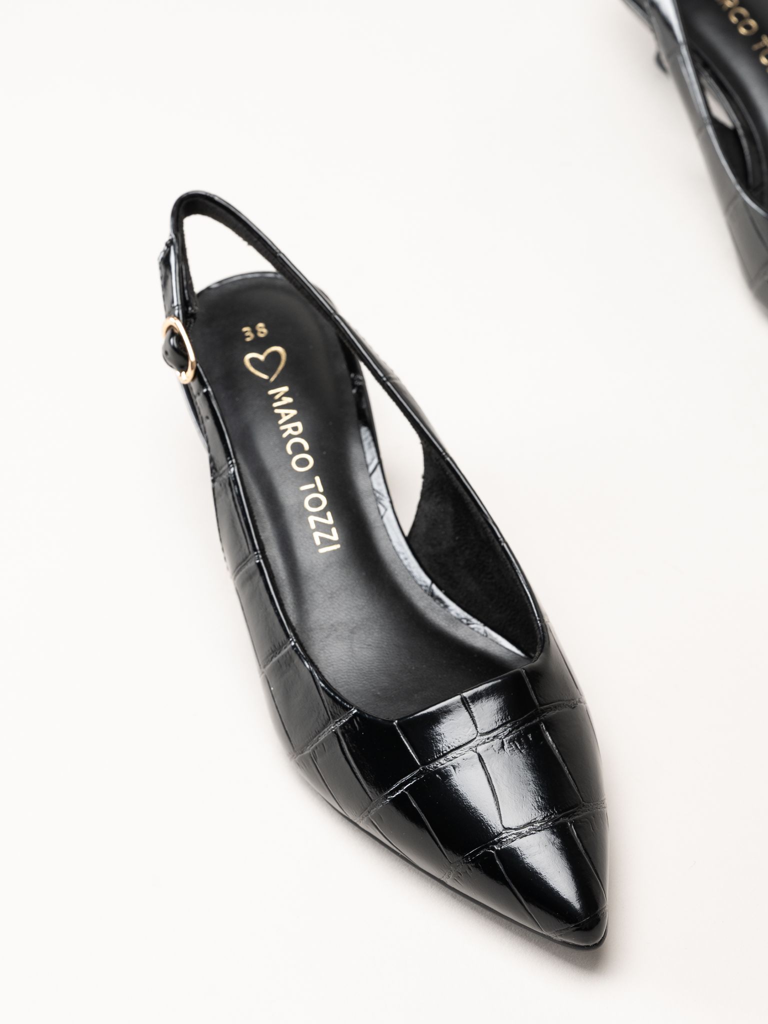 Marco Tozzi - Svarta slingback pumps