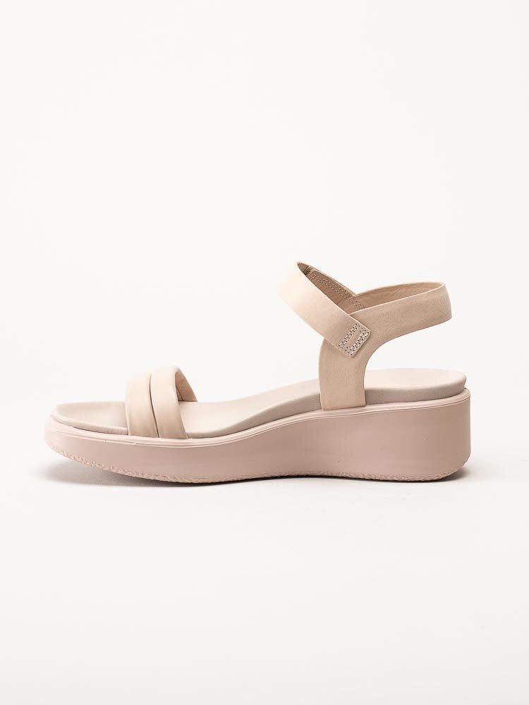 Ecco - Flowt W Wedge - Rosa sandal i skinn medi kilklack
