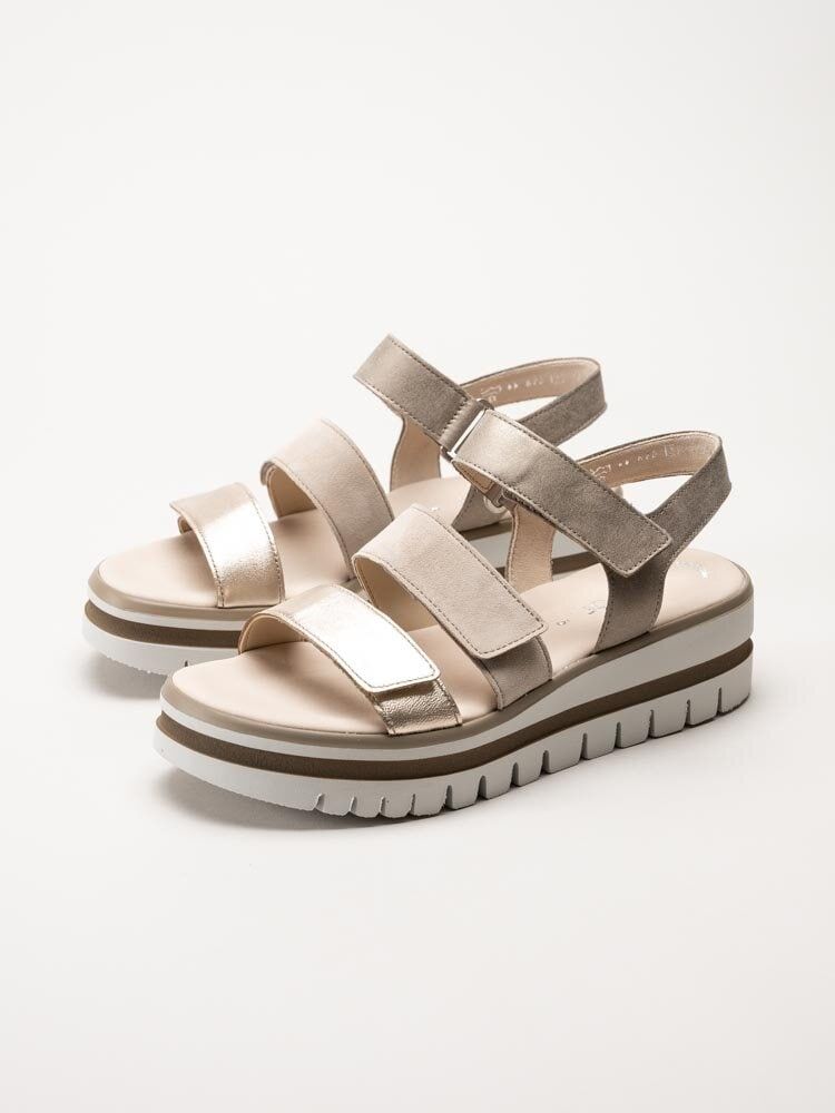Gabor - Beige platåsandaler