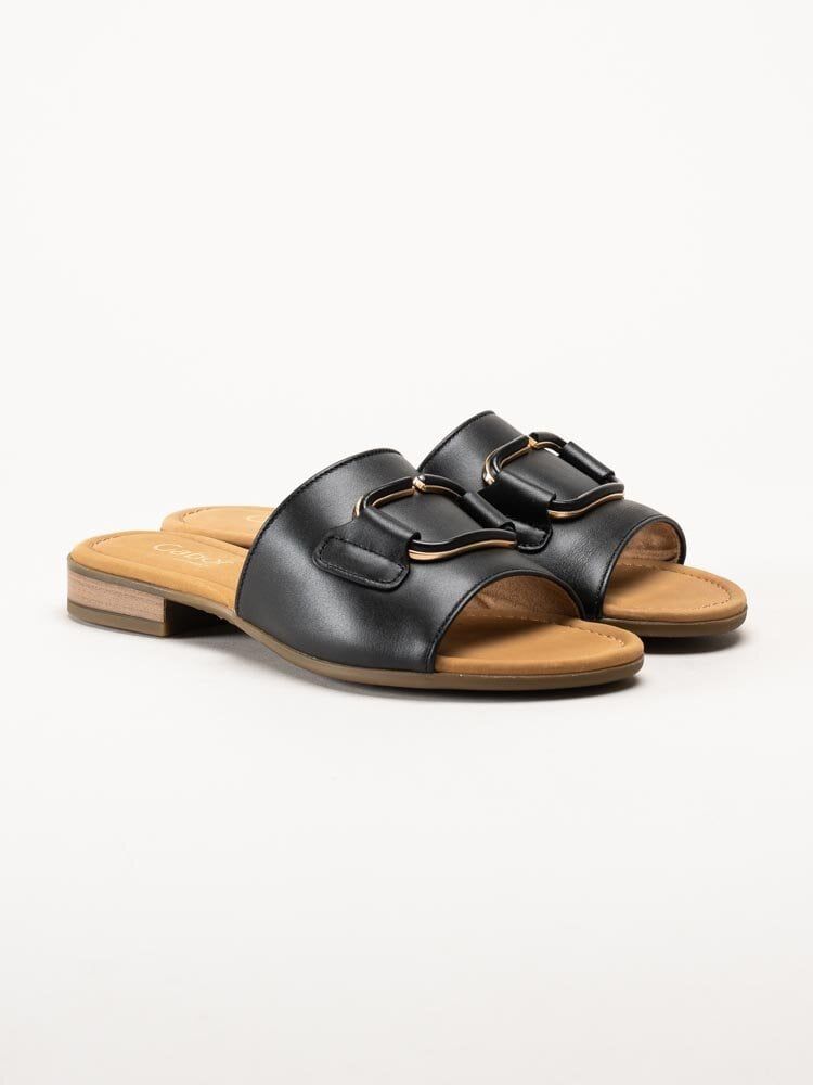 Gabor - Svarta slip in sandaler i skinn