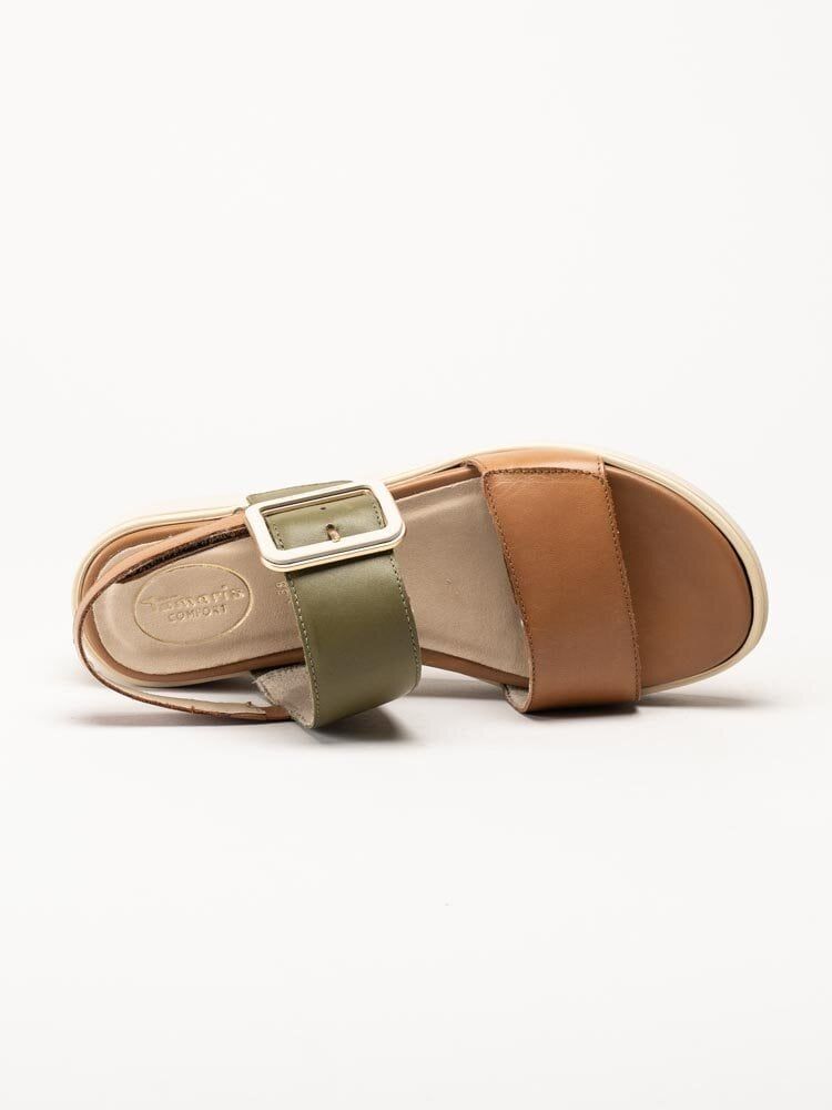 Tamaris Wide - Bruna sandaler i skinn