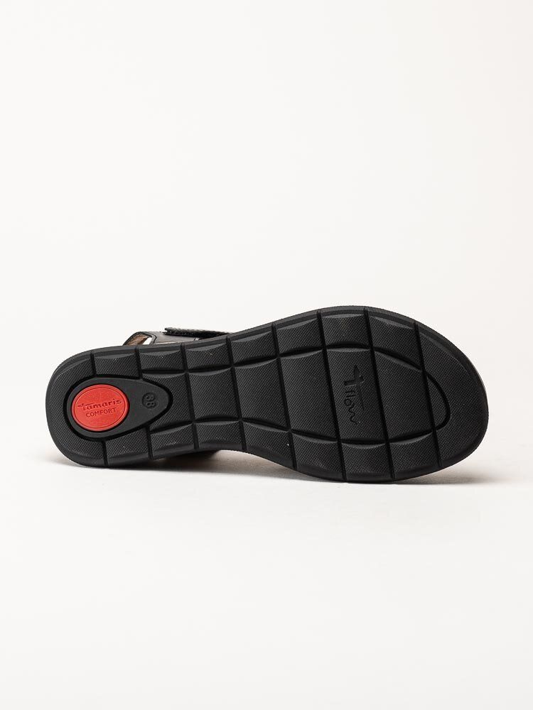 Tamaris Wide - Svarta sandaler med kilklack