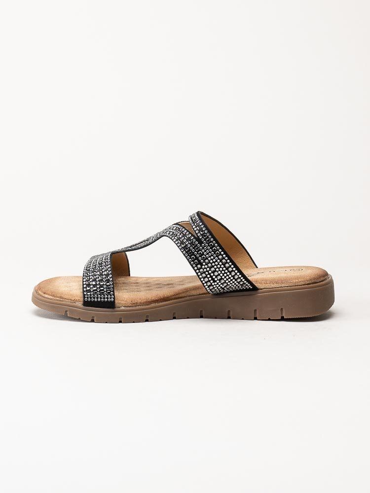 Lunar - 246Schavez - Svarta slip in sandaler med strass