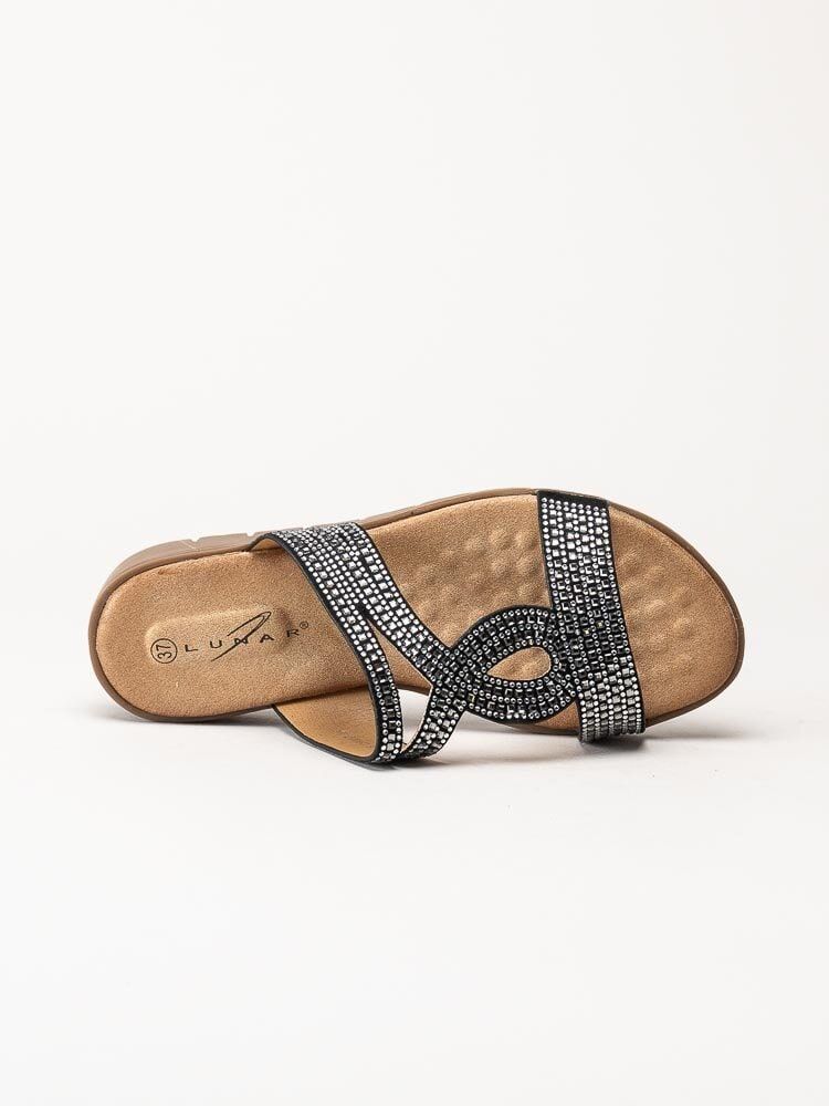 Lunar - 246Schavez - Svarta slip in sandaler med strass
